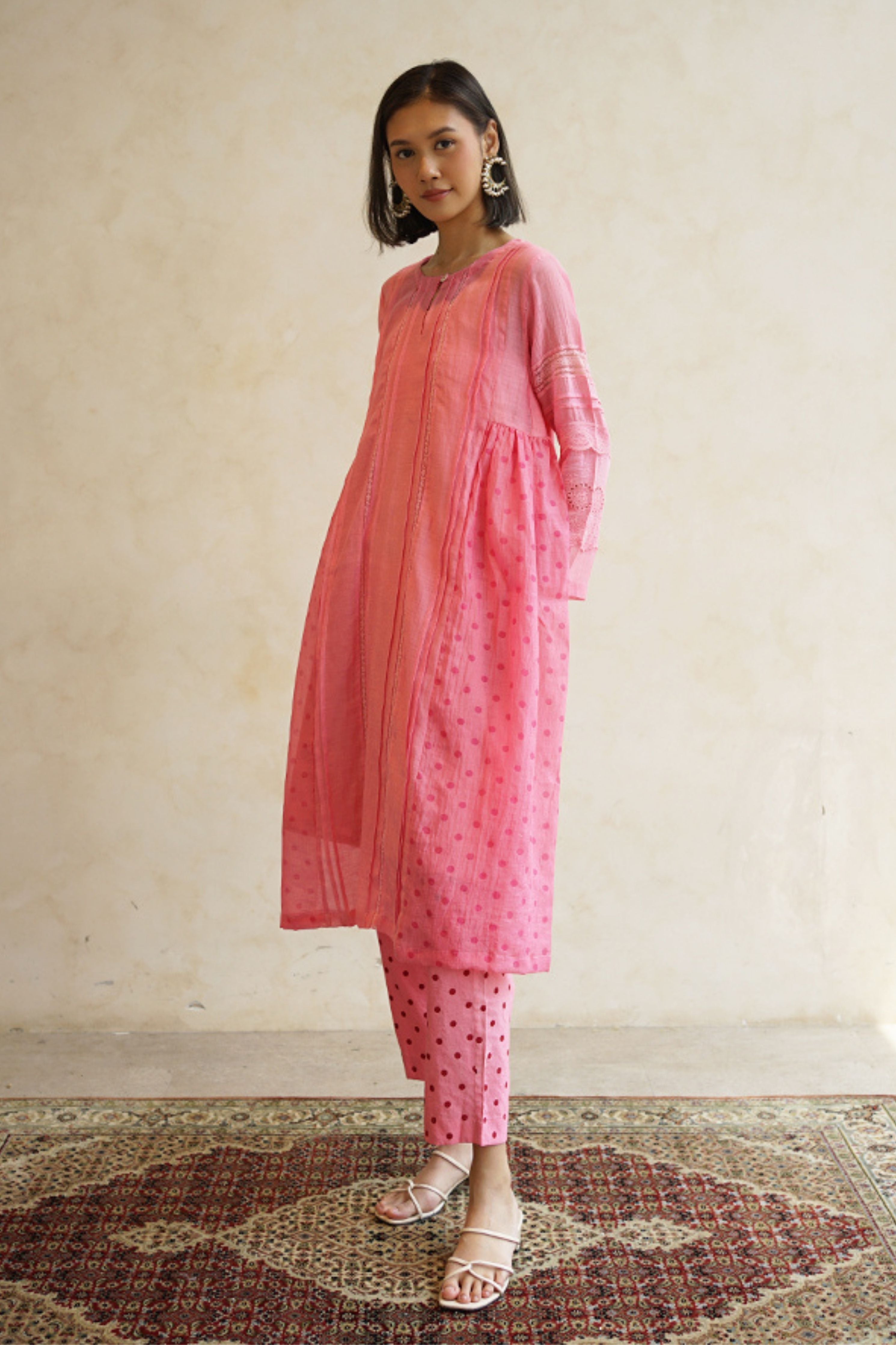 Pink Santos Tunic Set