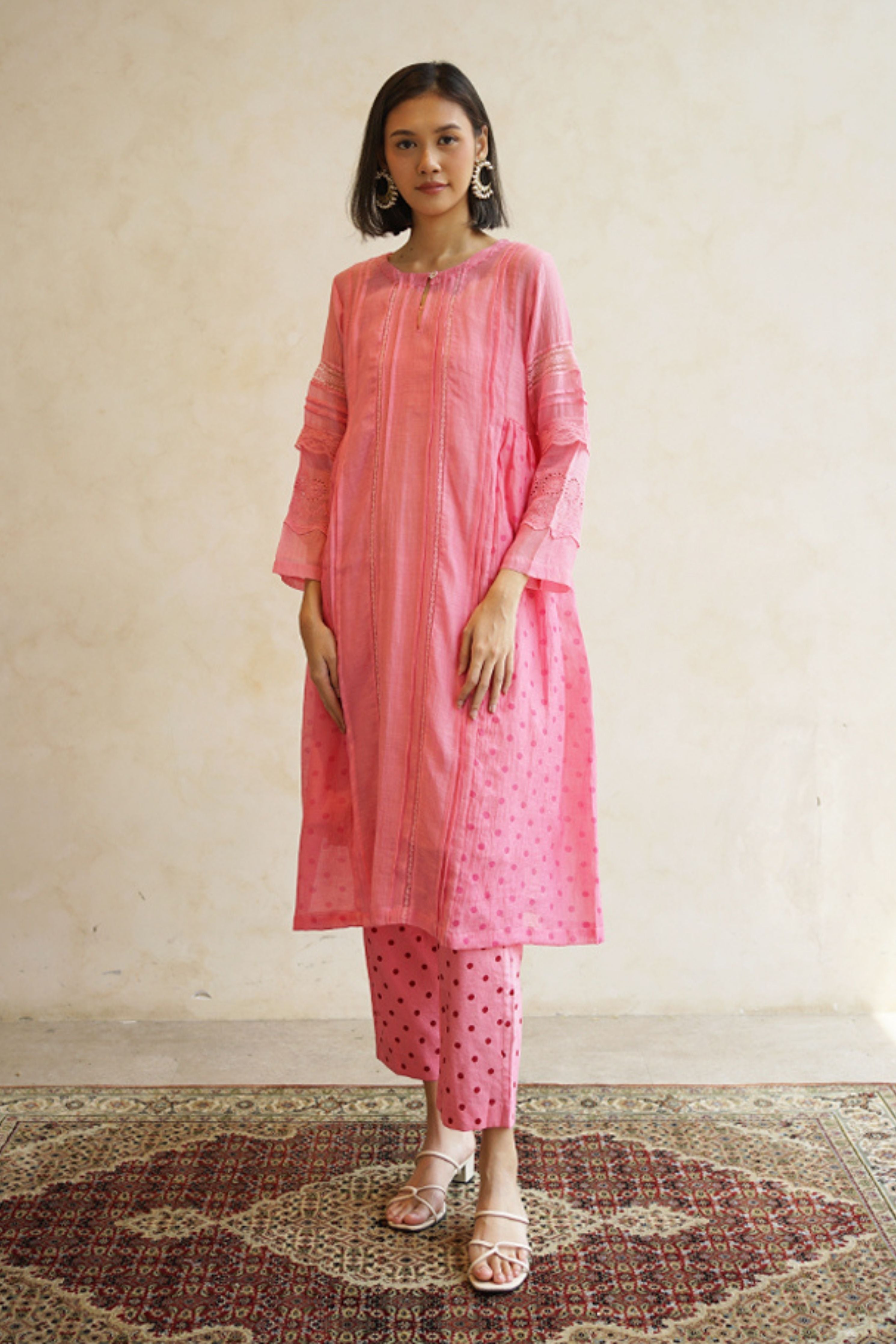 Pink Santos Tunic Set
