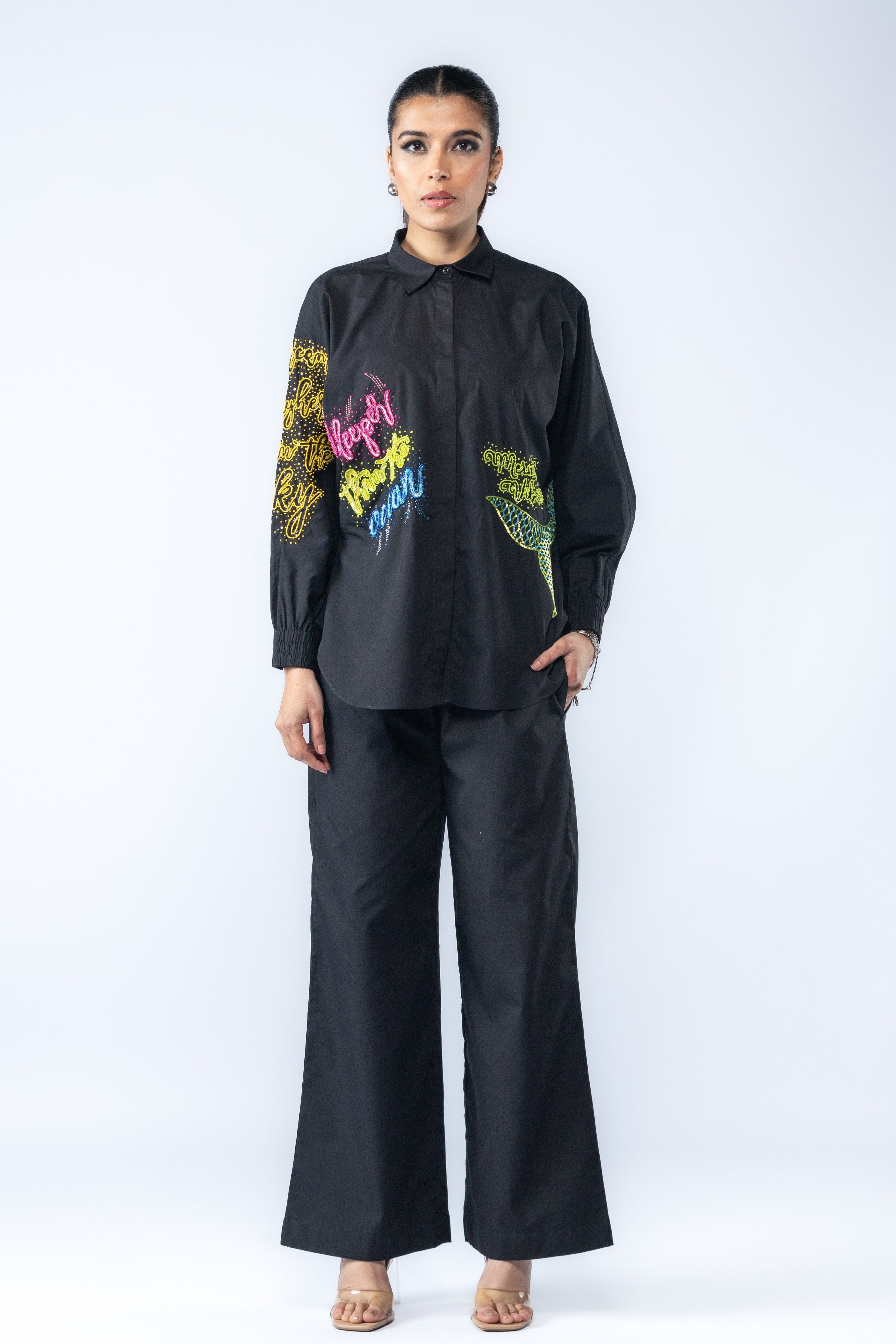Black Embroidered Shirt