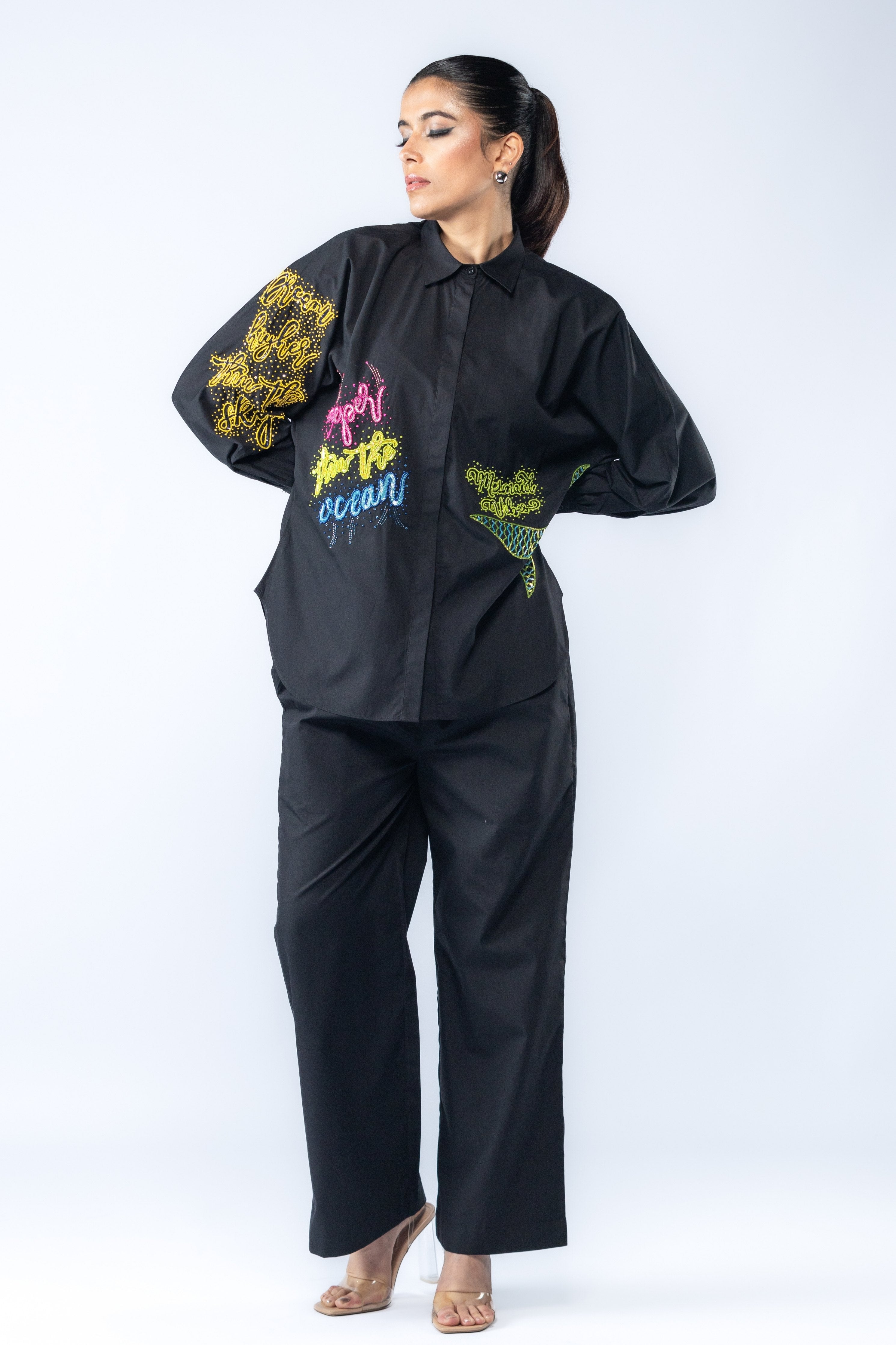 Black Embroidered Shirt