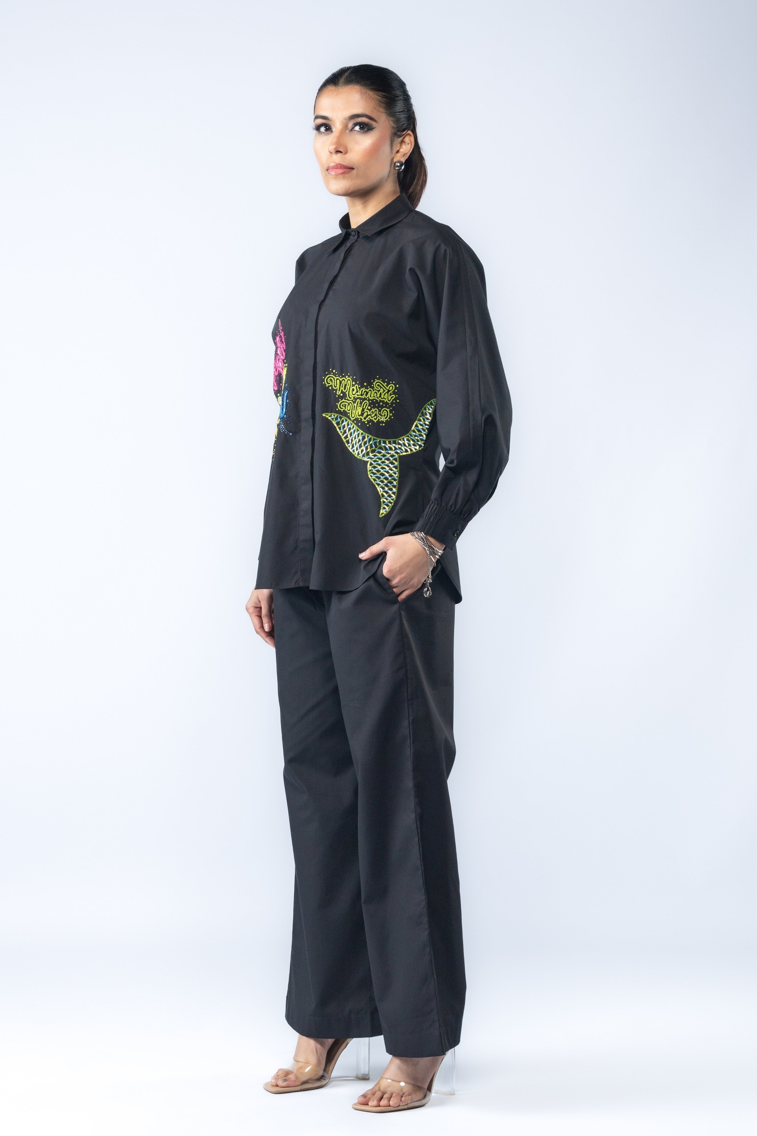 Black Embroidered Shirt