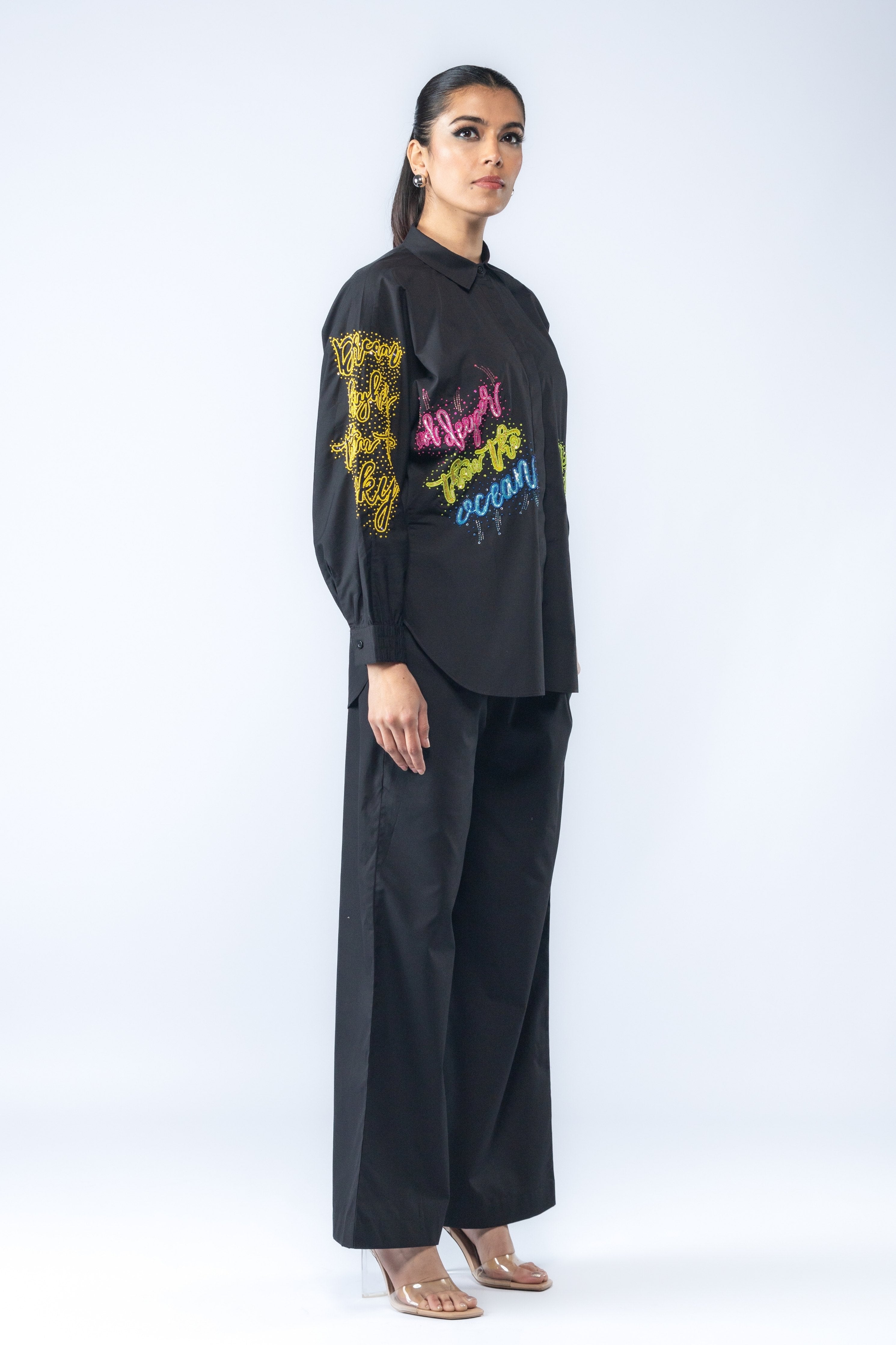 Black Embroidered Shirt