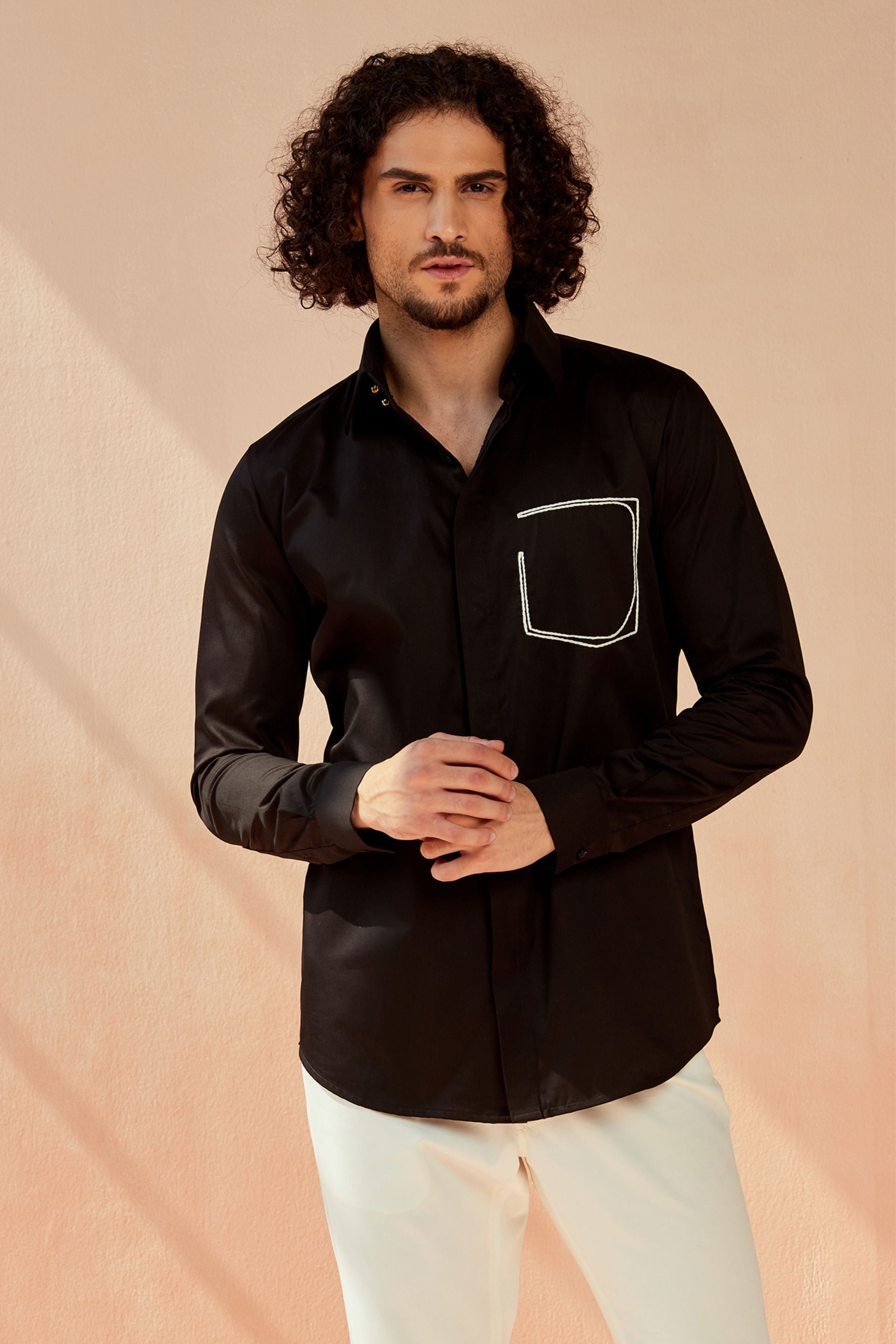 Black Mock Pocket Shirt