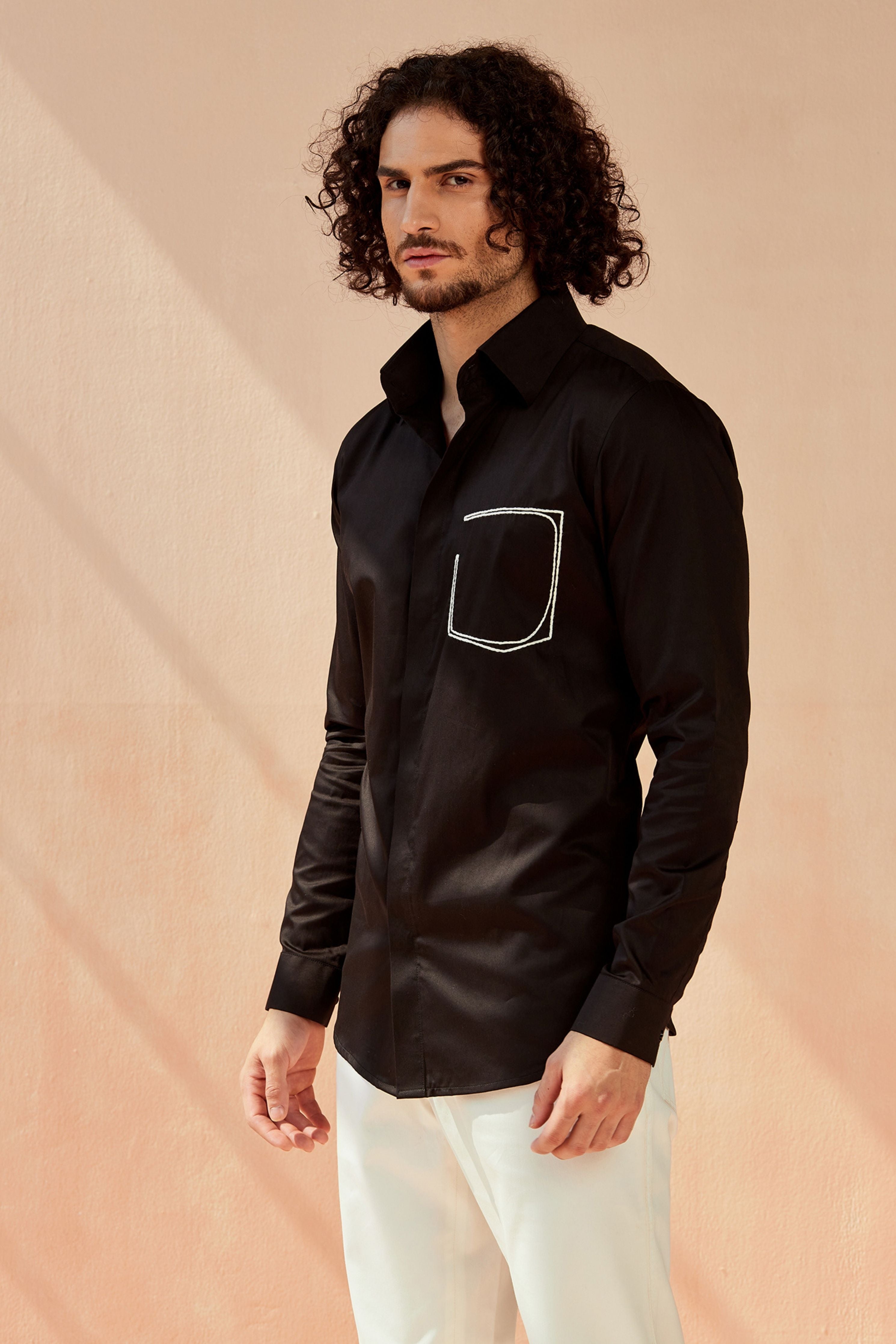 Black Mock Pocket Shirt