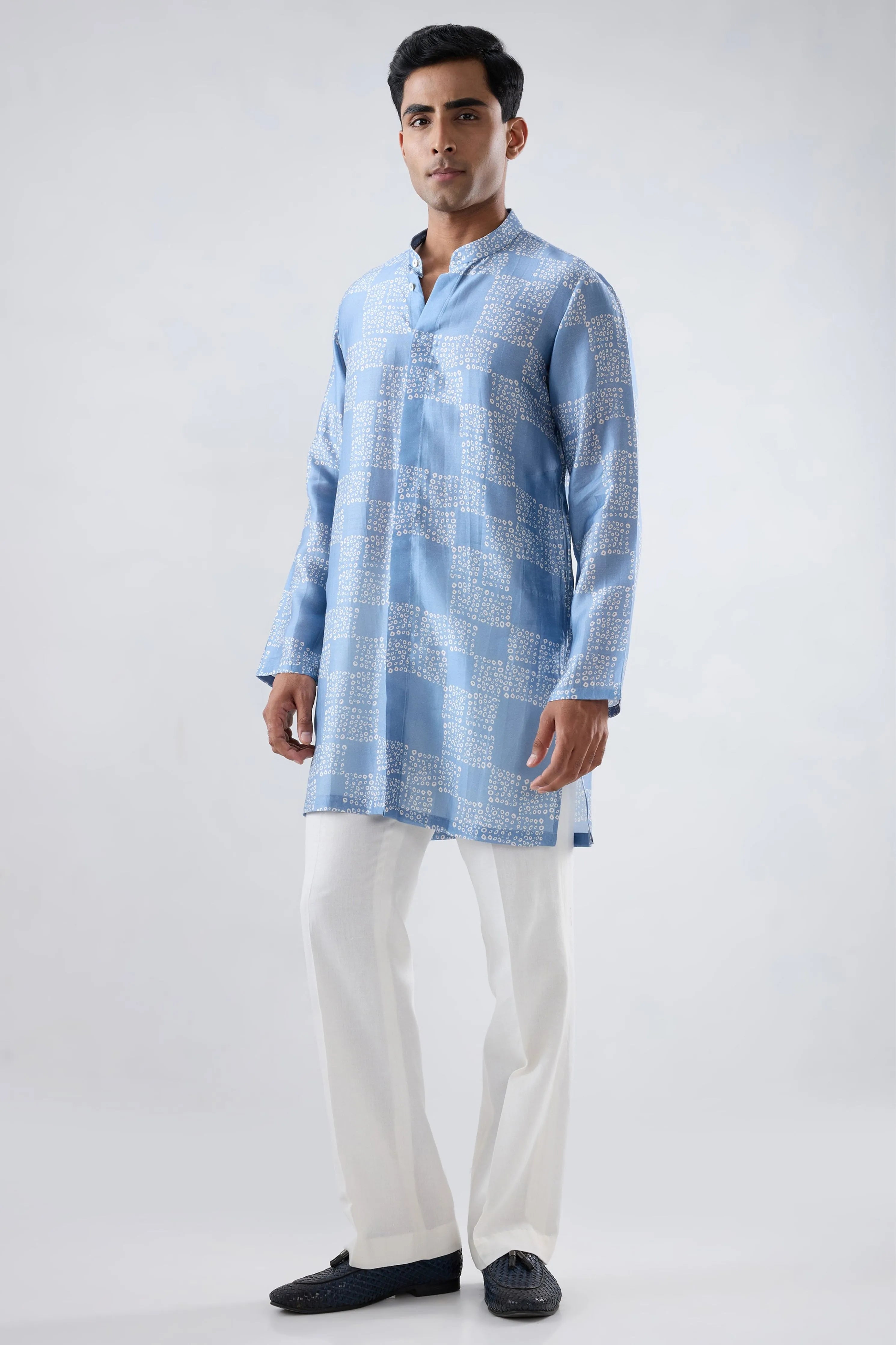Blue Bandhani Kurta