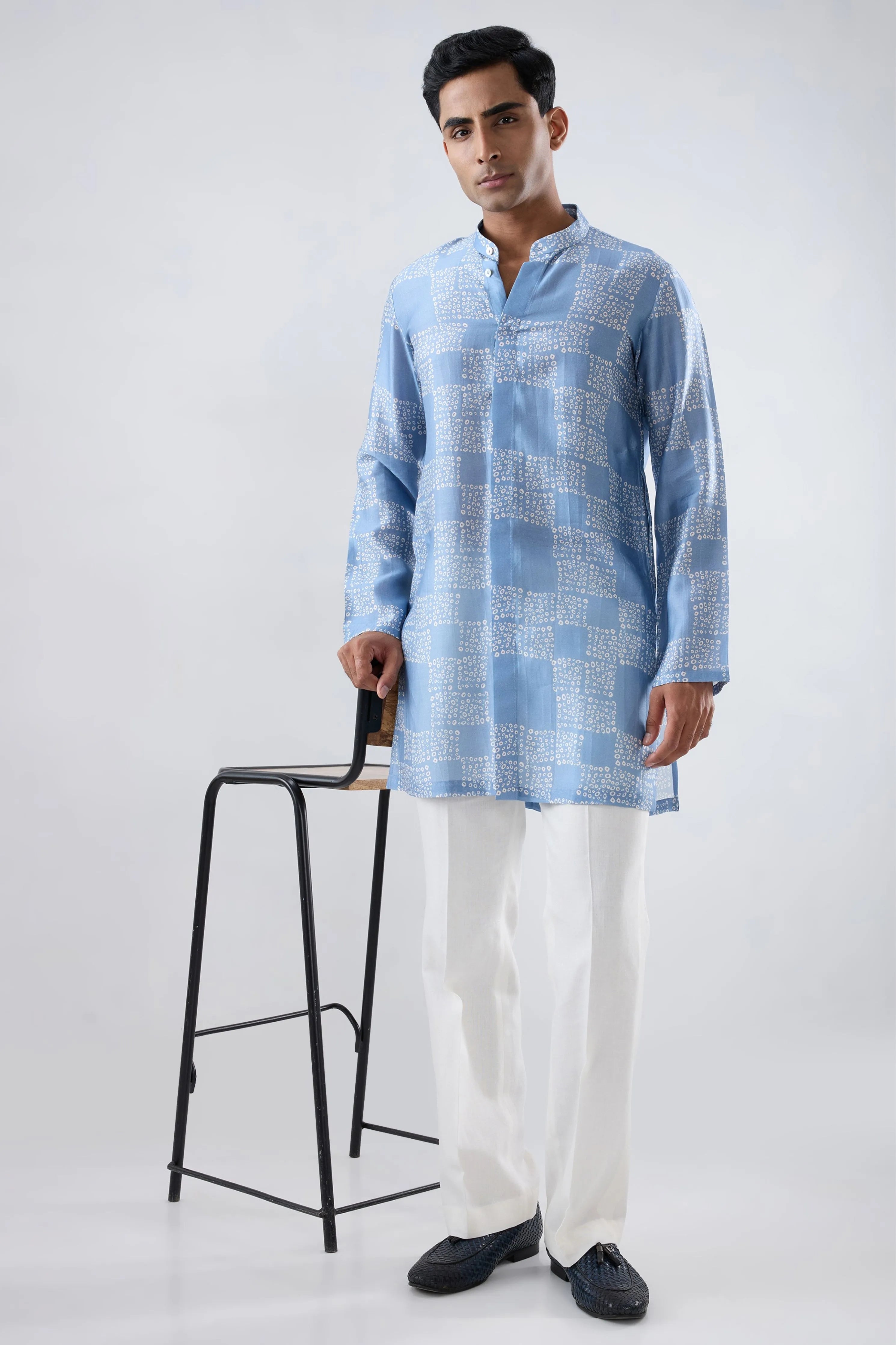 Blue Bandhani Kurta
