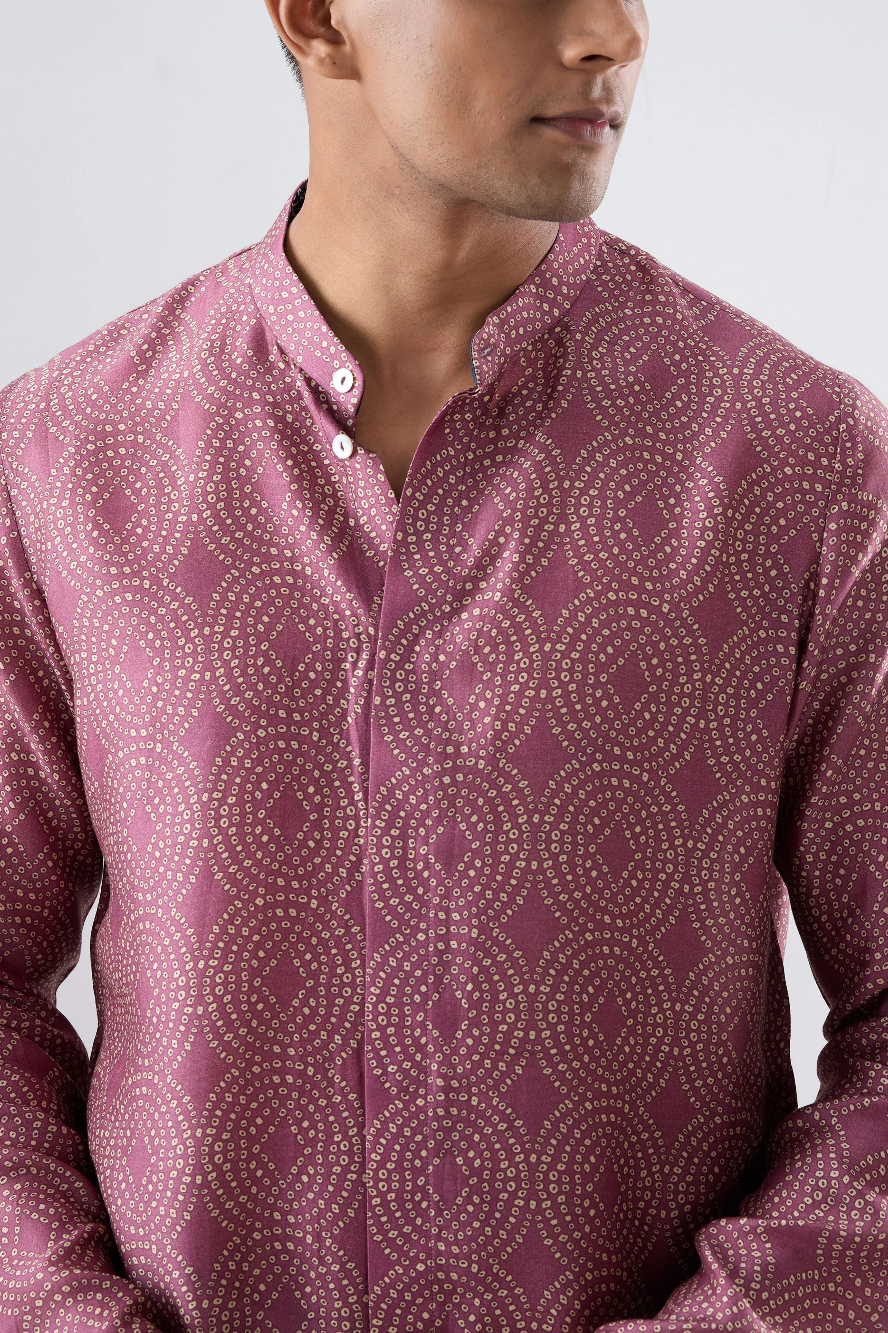 Burgundy Bandhani Kurta