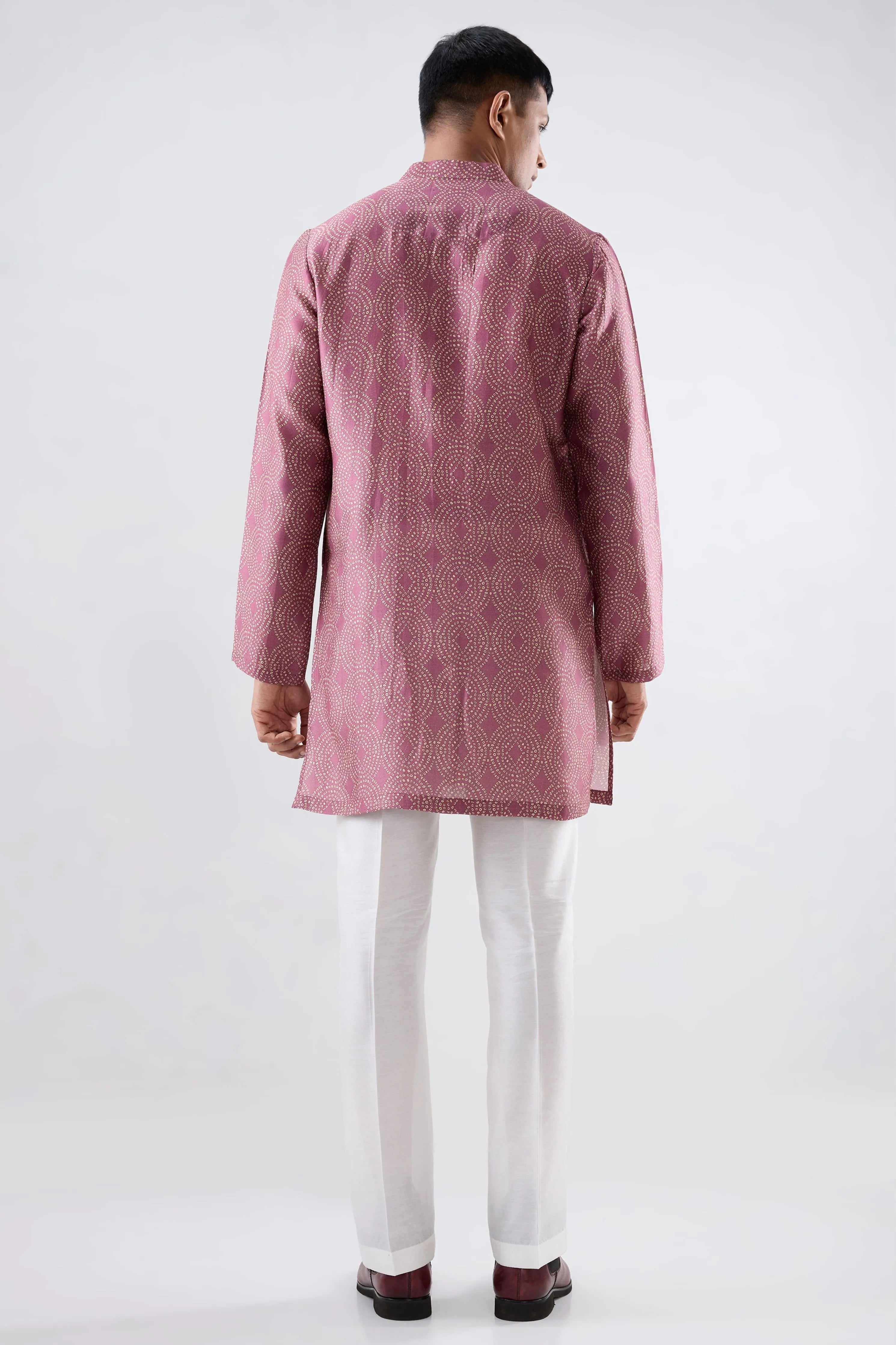Burgundy Bandhani Kurta