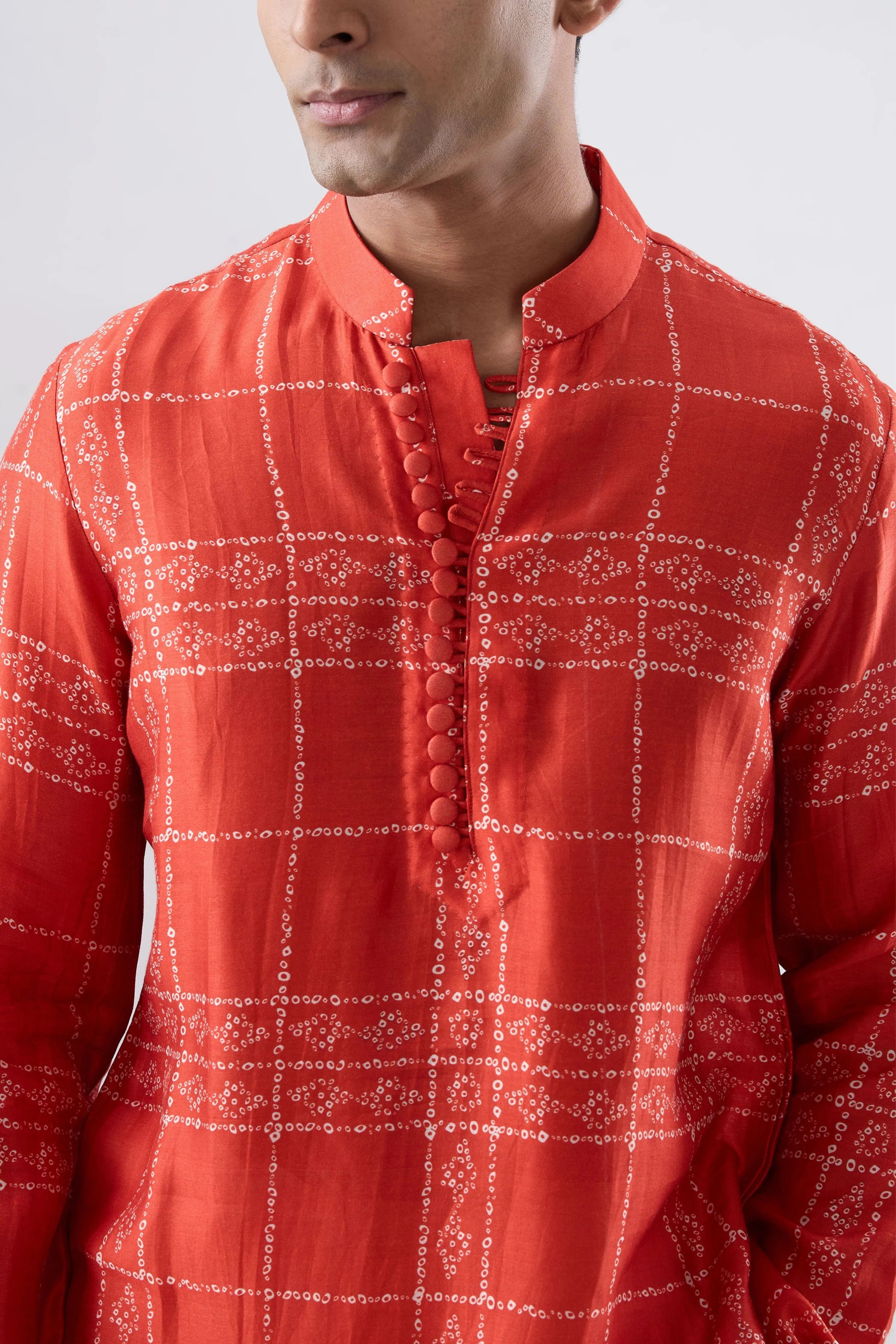 Orange Bandhani kurta