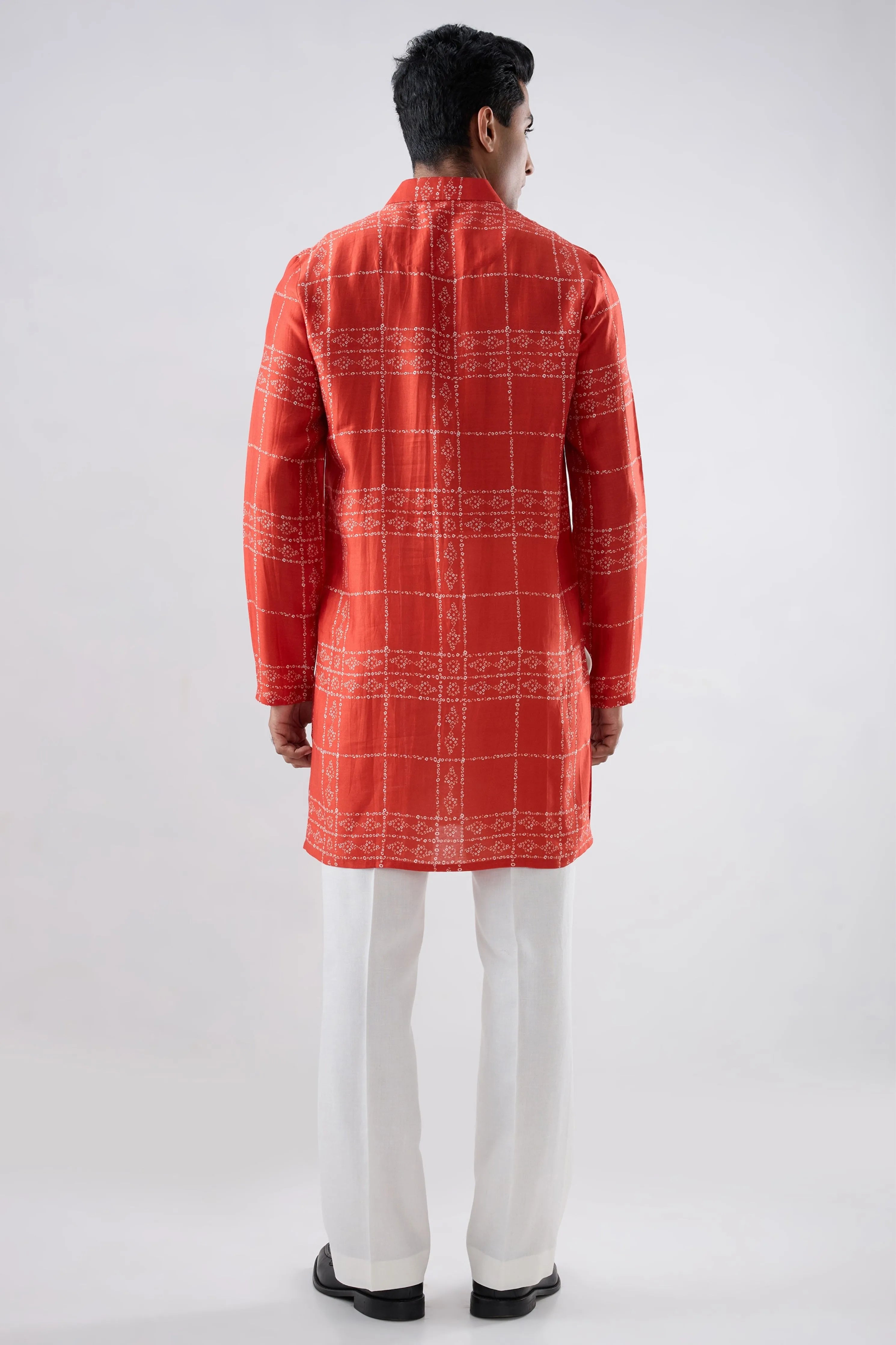 Orange Bandhani kurta