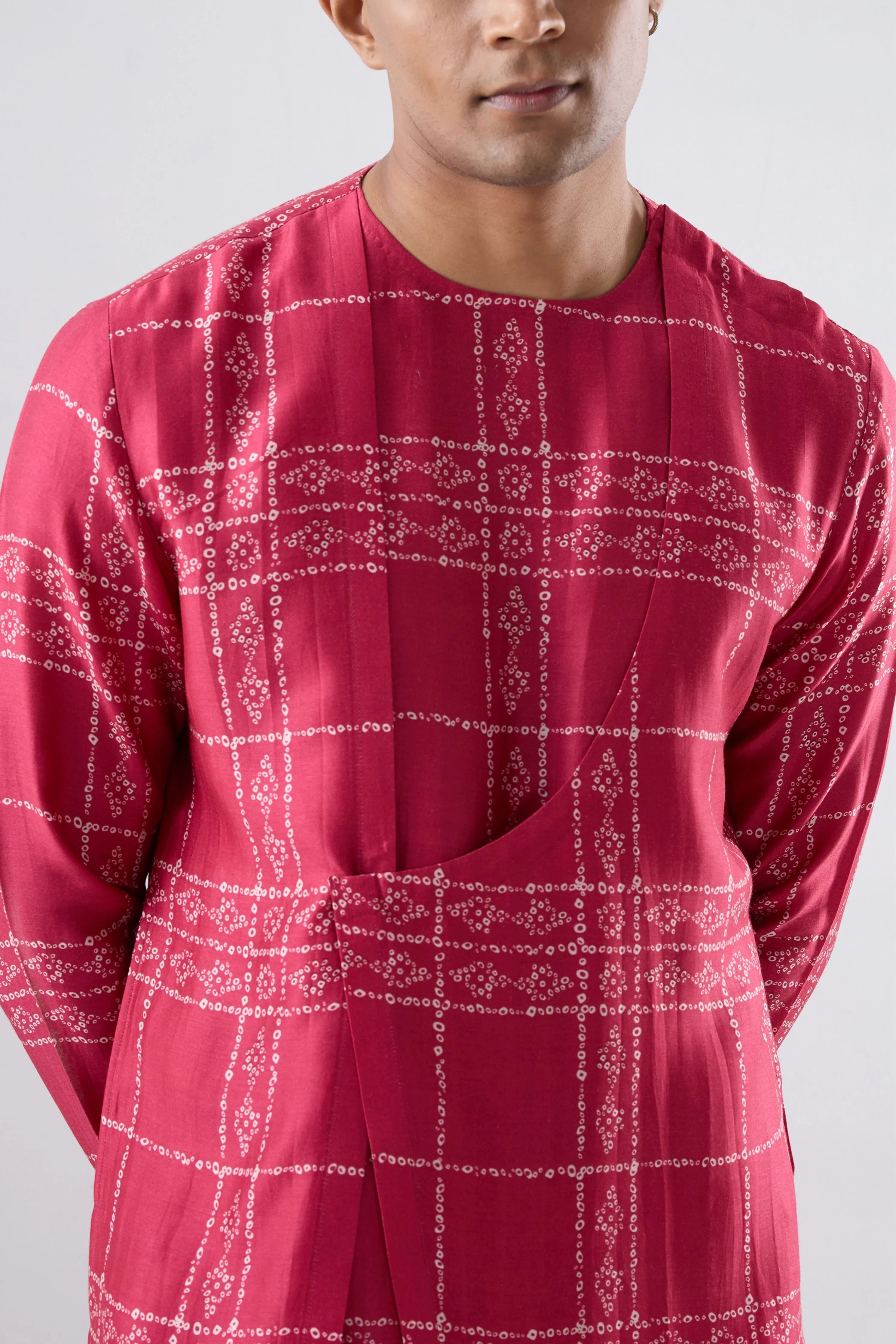 Pink Bandhani Kurta