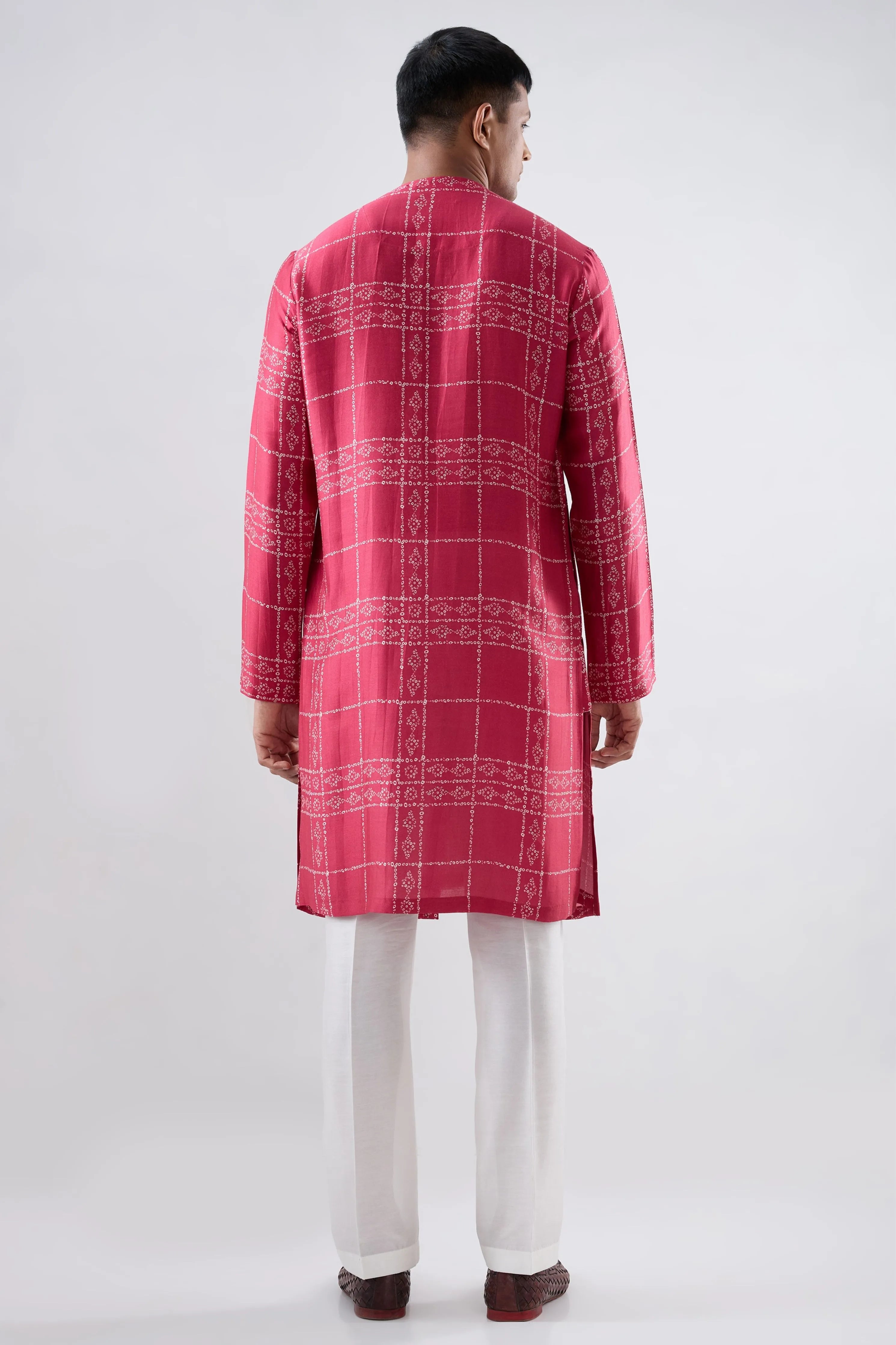 Pink Bandhani Kurta
