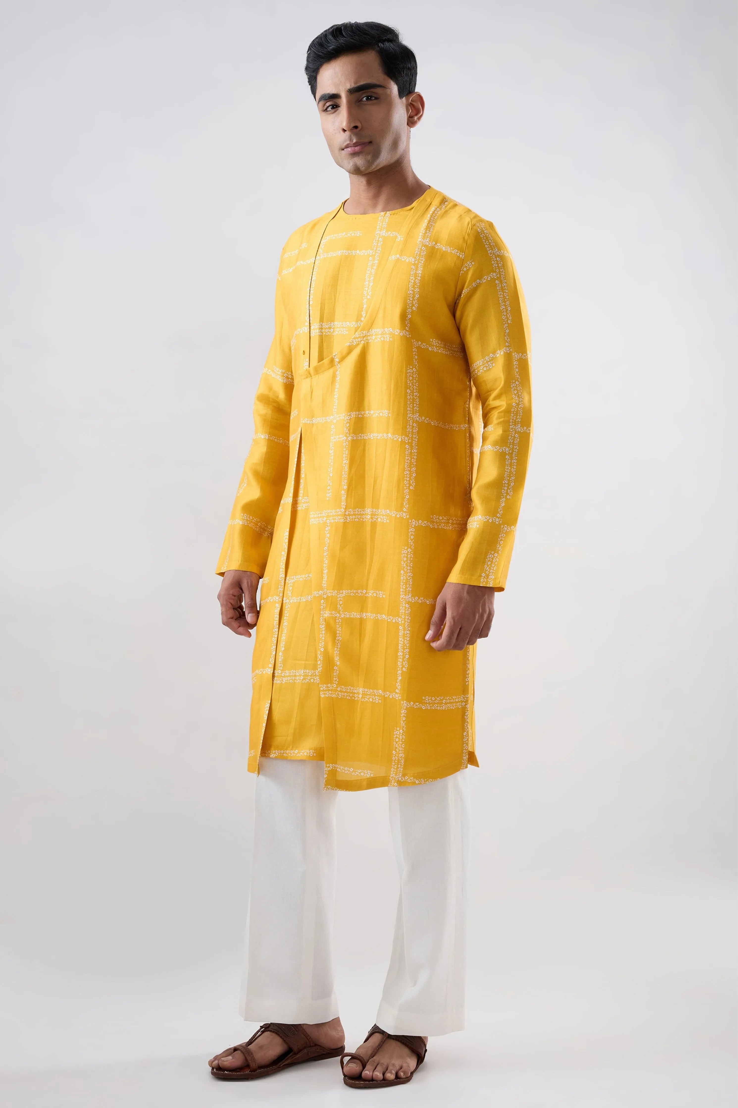 Yellow Bandhani Kurta