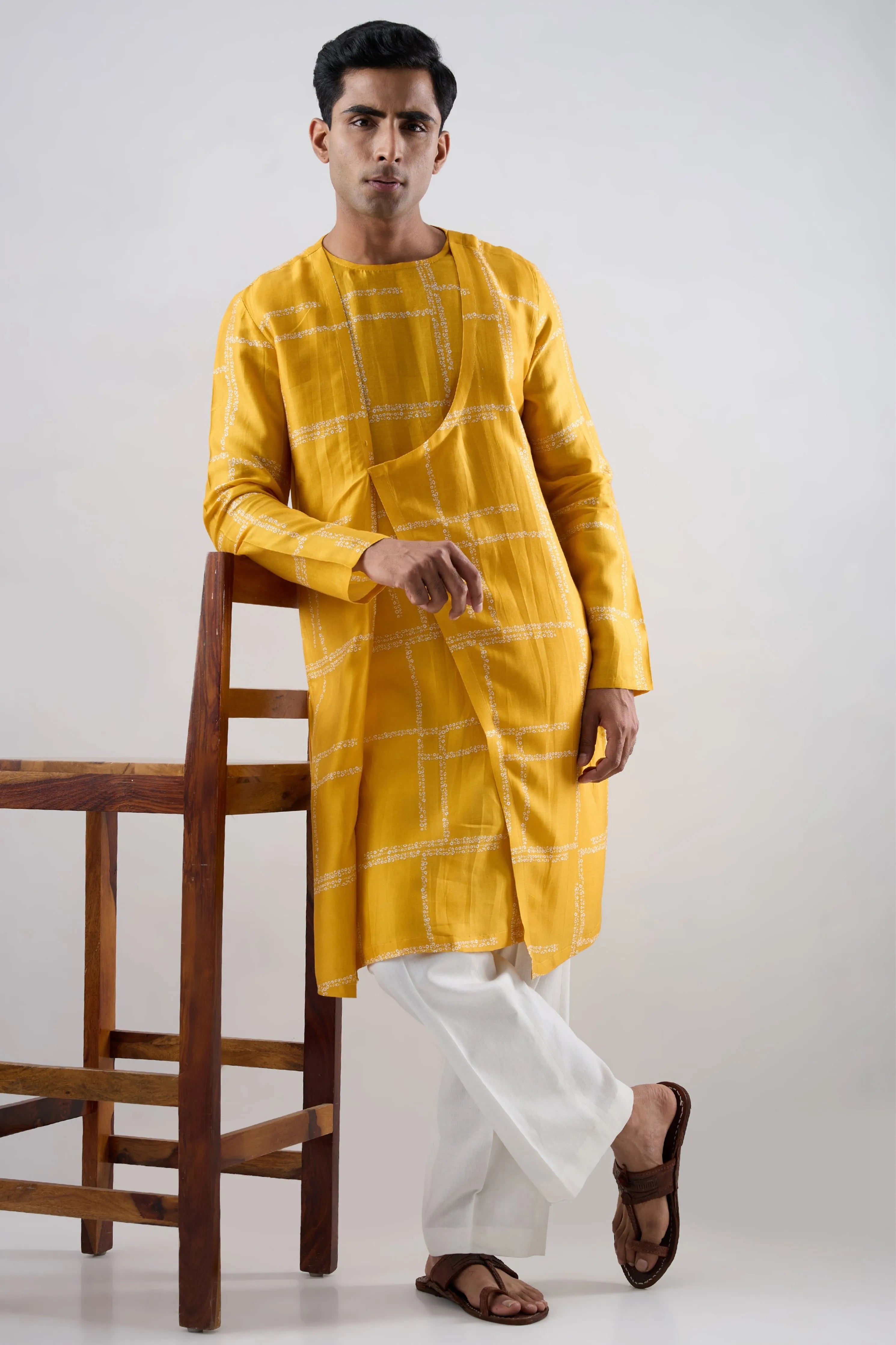 Yellow Bandhani Kurta