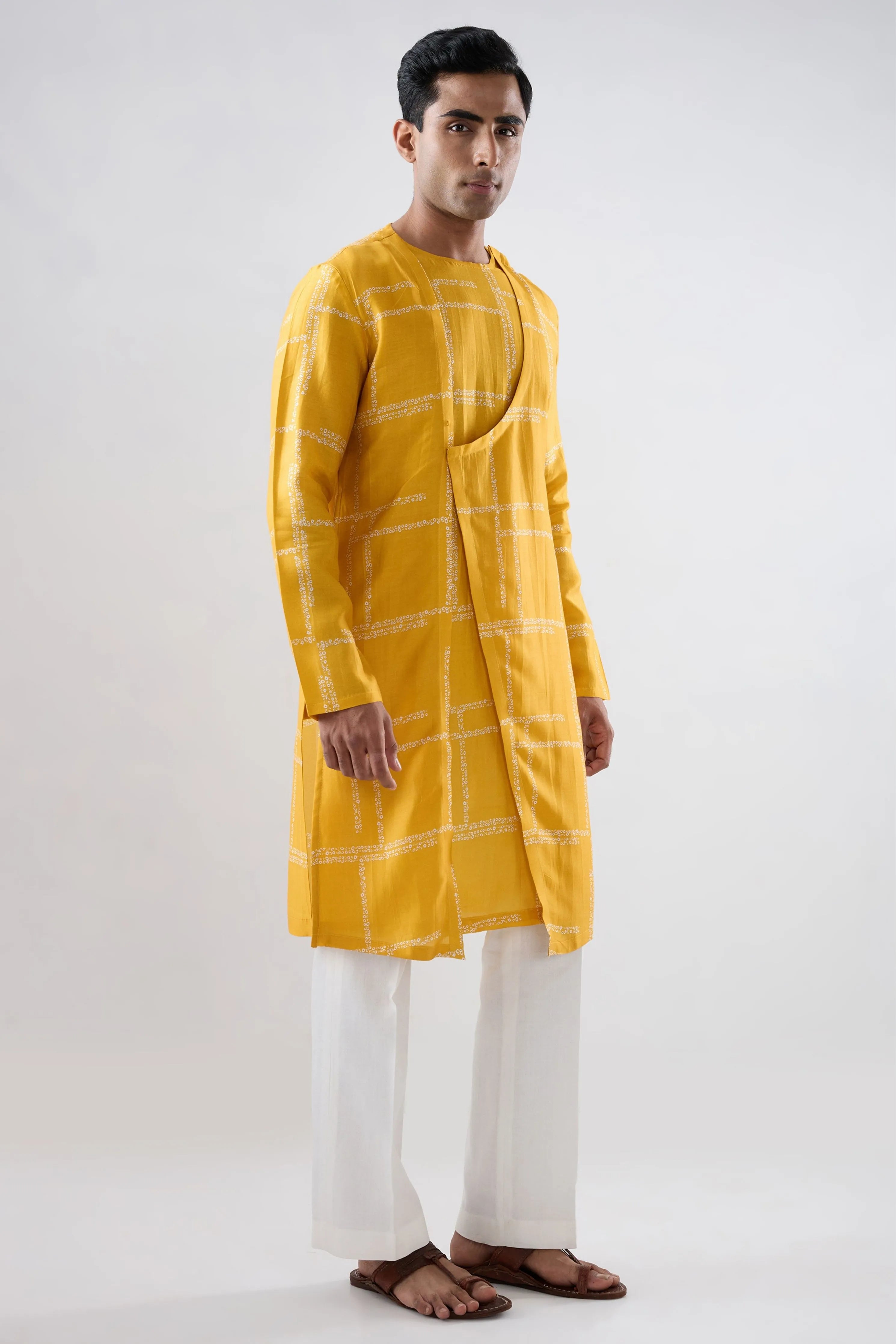 Yellow Bandhani Kurta