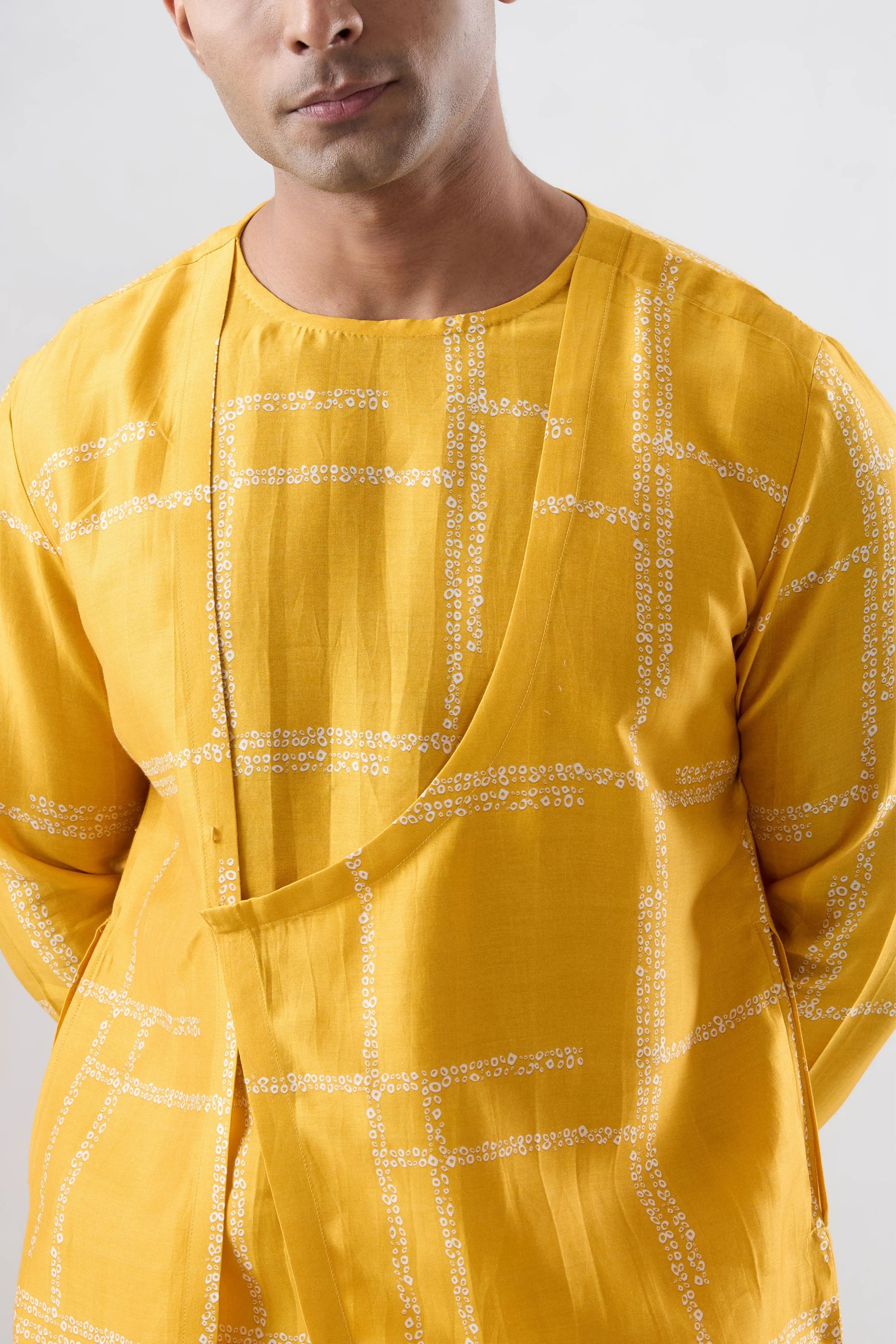 Yellow Bandhani Kurta