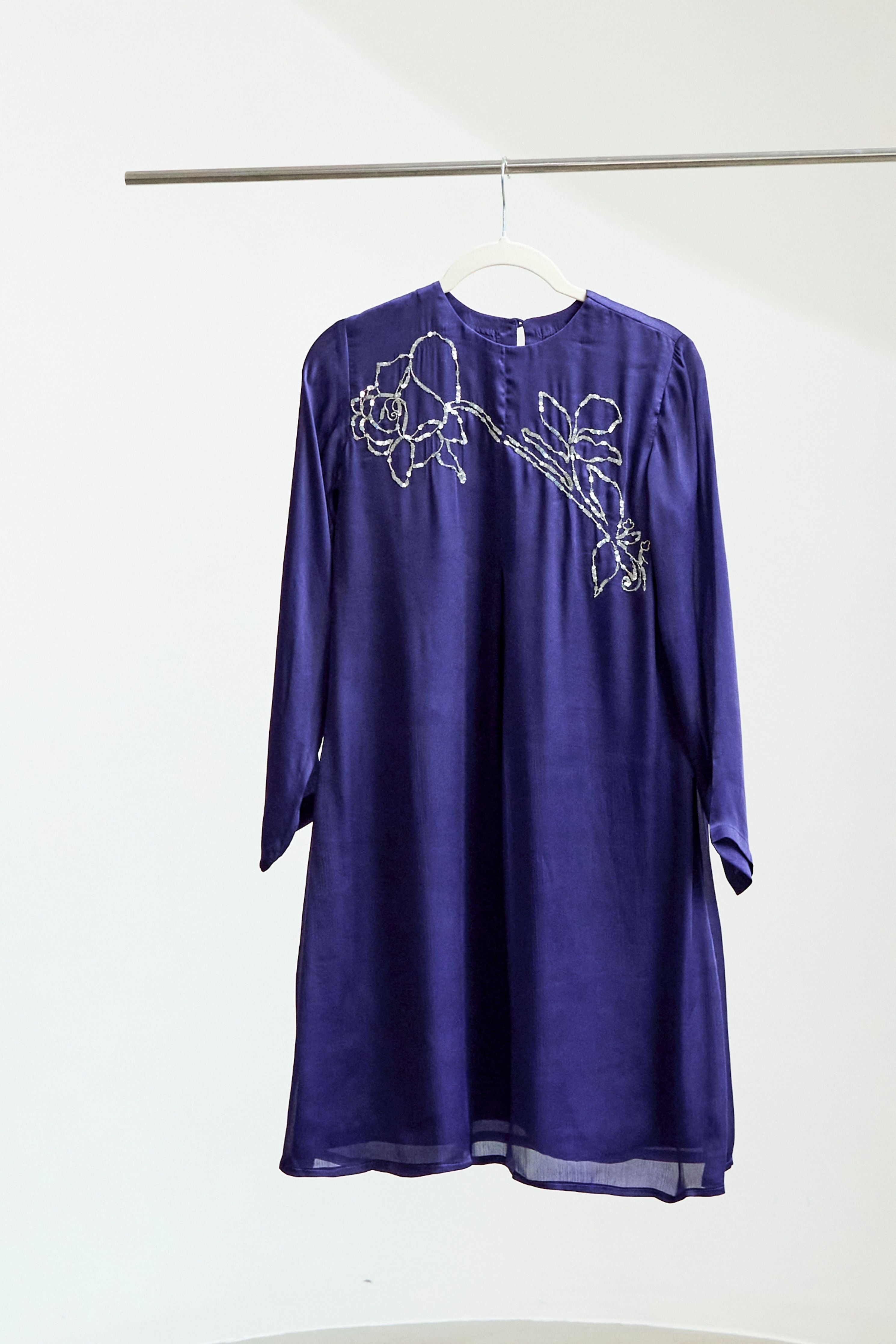 Purple Big Rose Dress