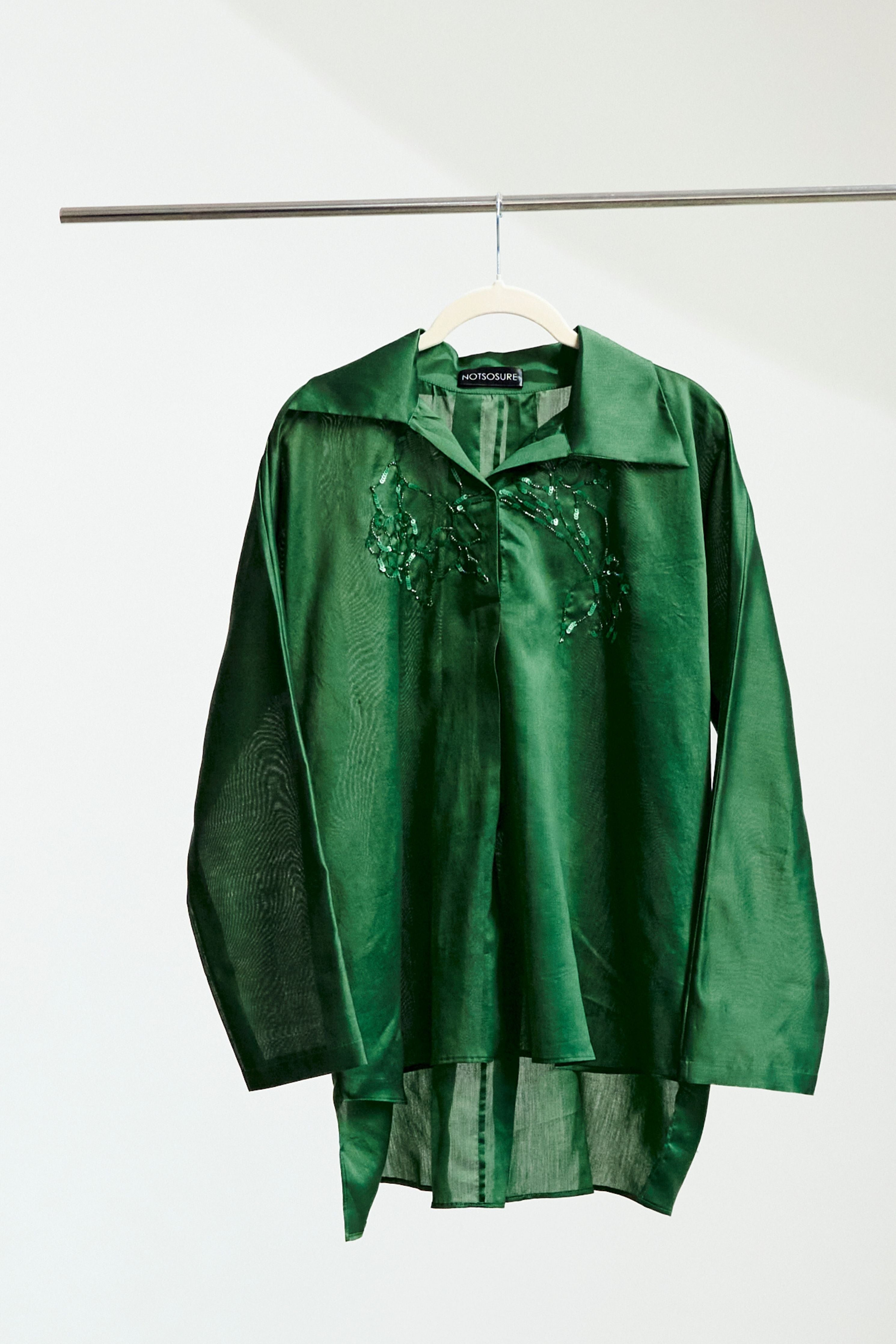 Green Big Rose Shirt