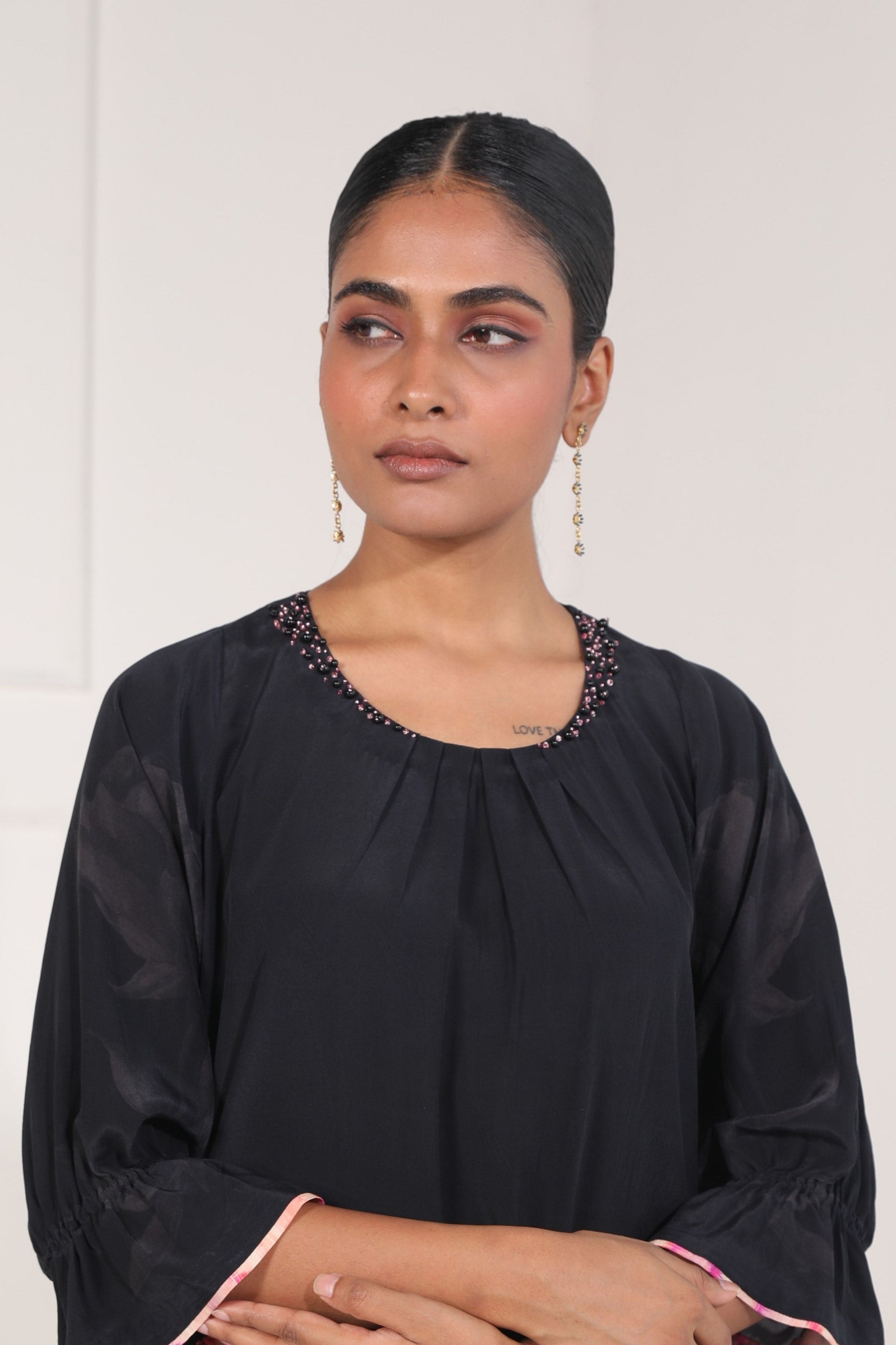 Floral String Dangler Earrings  Forget Me Not Blue