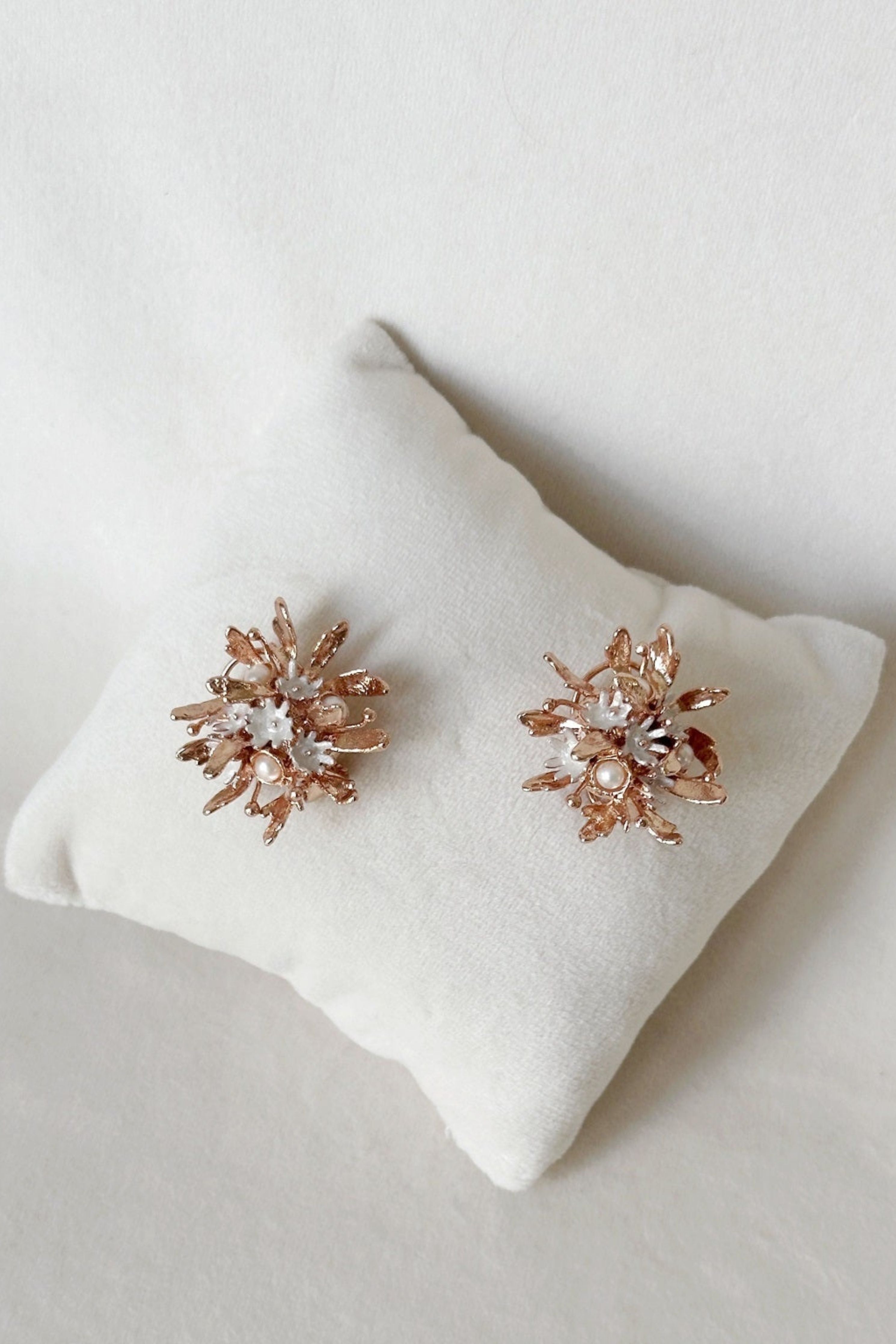 Wild Flower Bouquet Studs Rose Gold