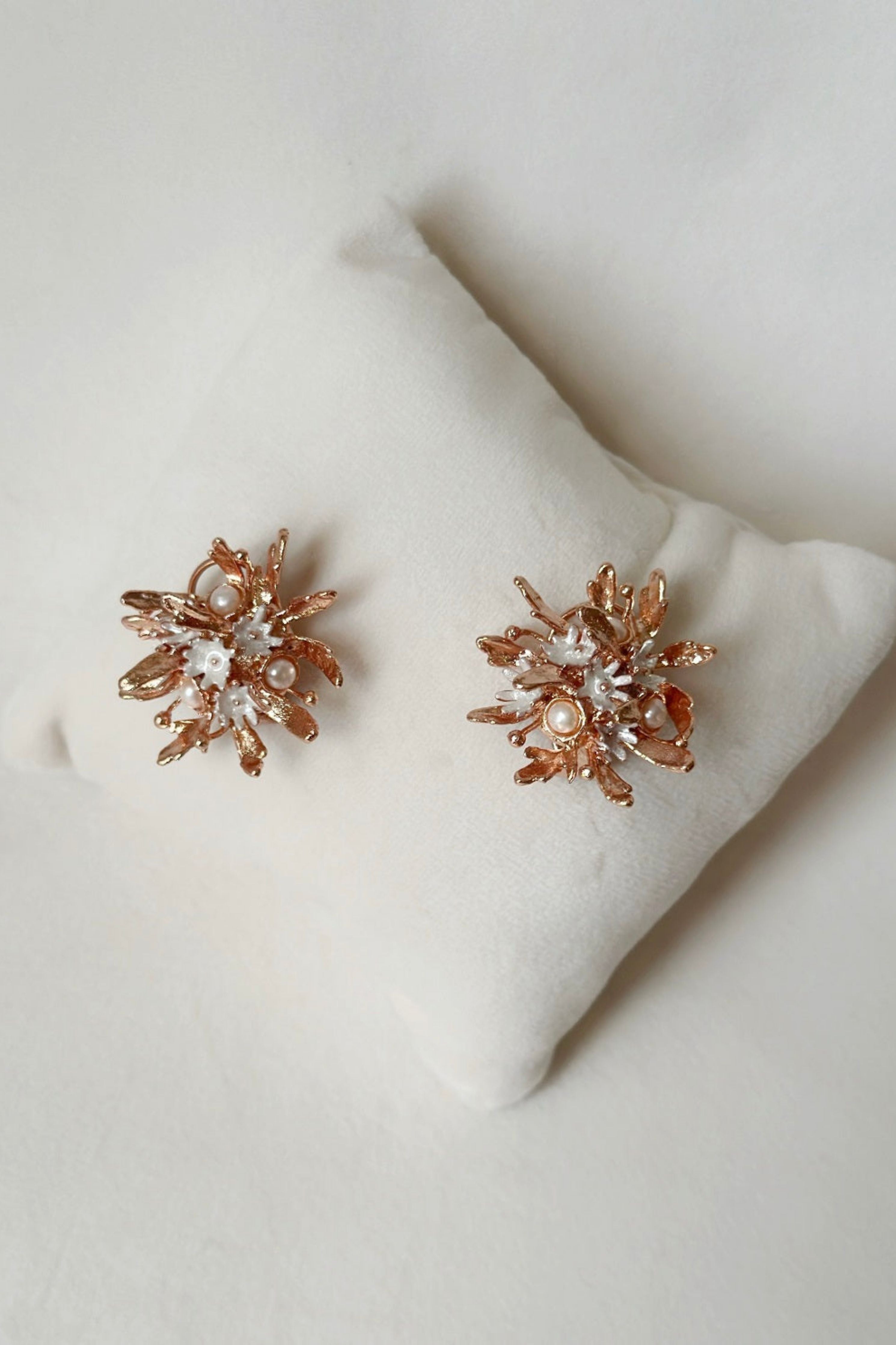 Wild Flower Bouquet Studs Rose Gold