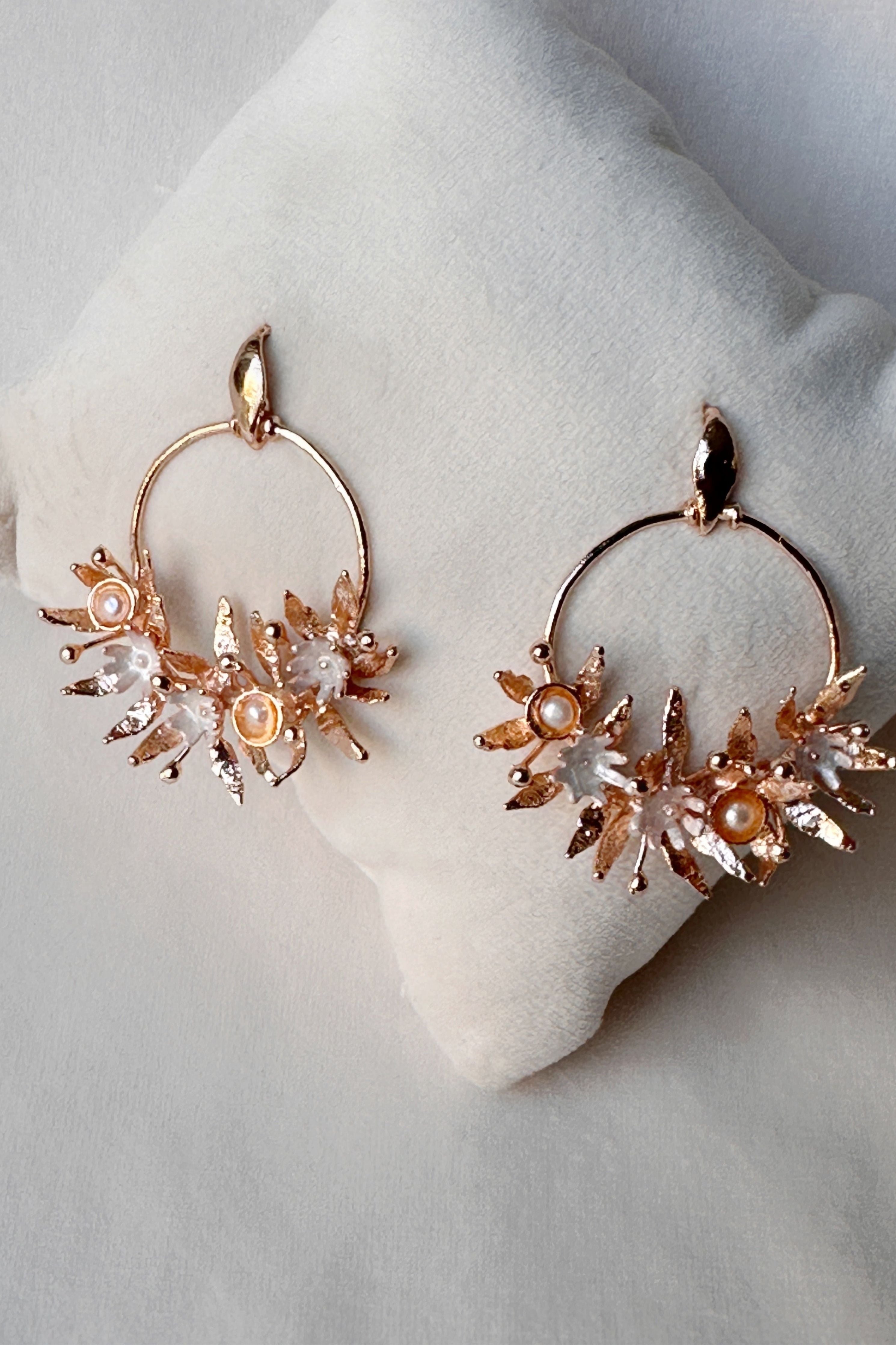 Festive Chandbali Small Rose Earrings