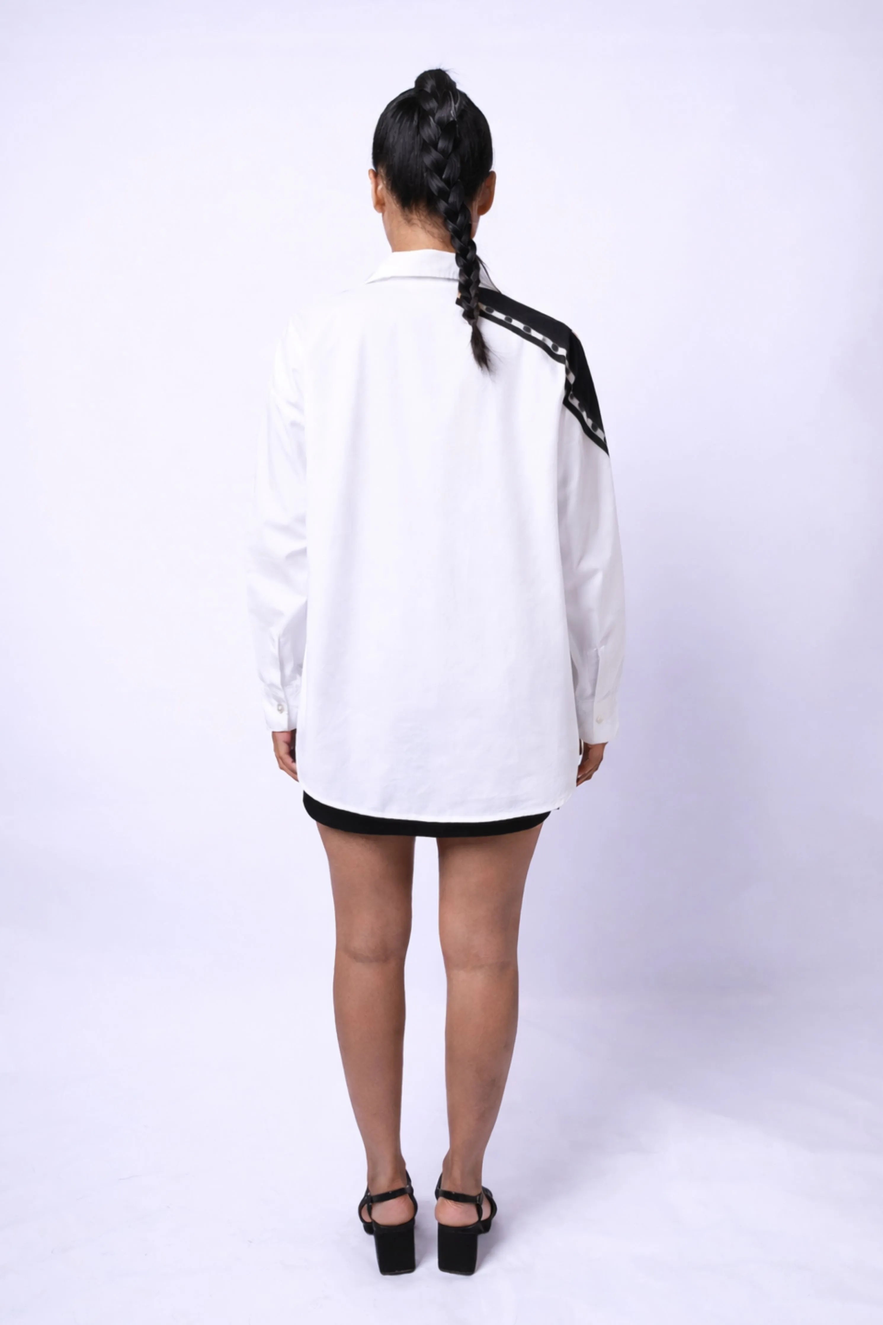 Pink & White Cotton Comfort Fit Shirt With Print