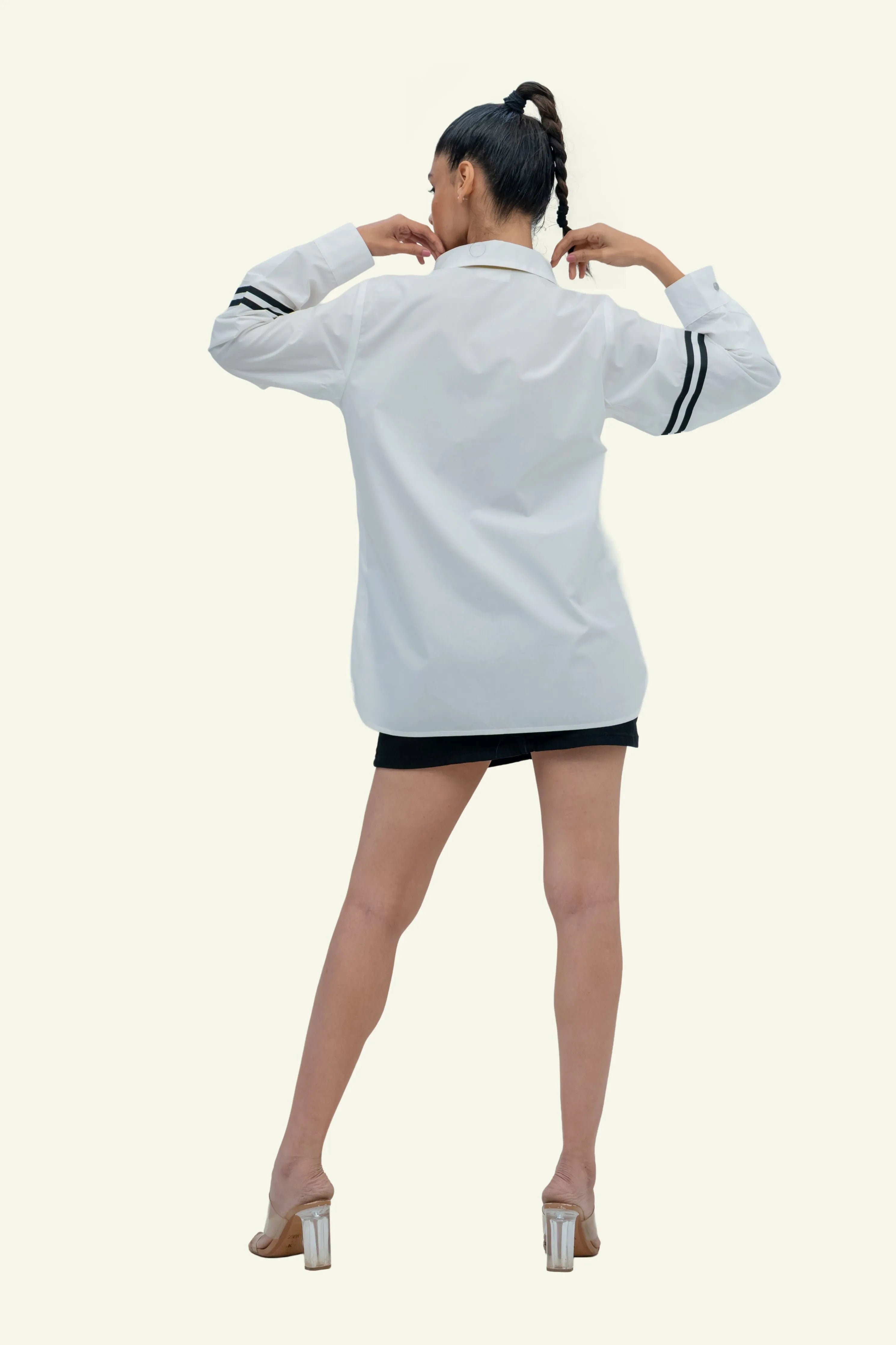 White Cotton Shirt with Embroidery