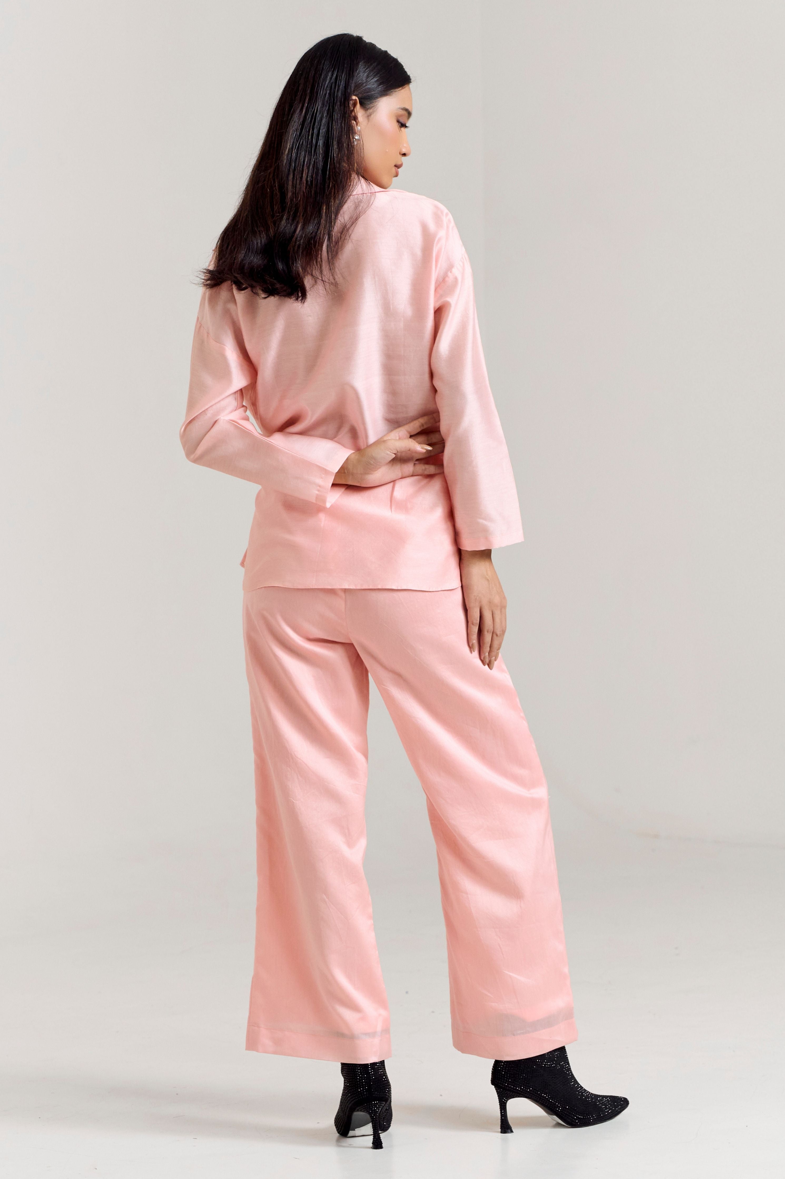 Pink Brooch Side tie Coord