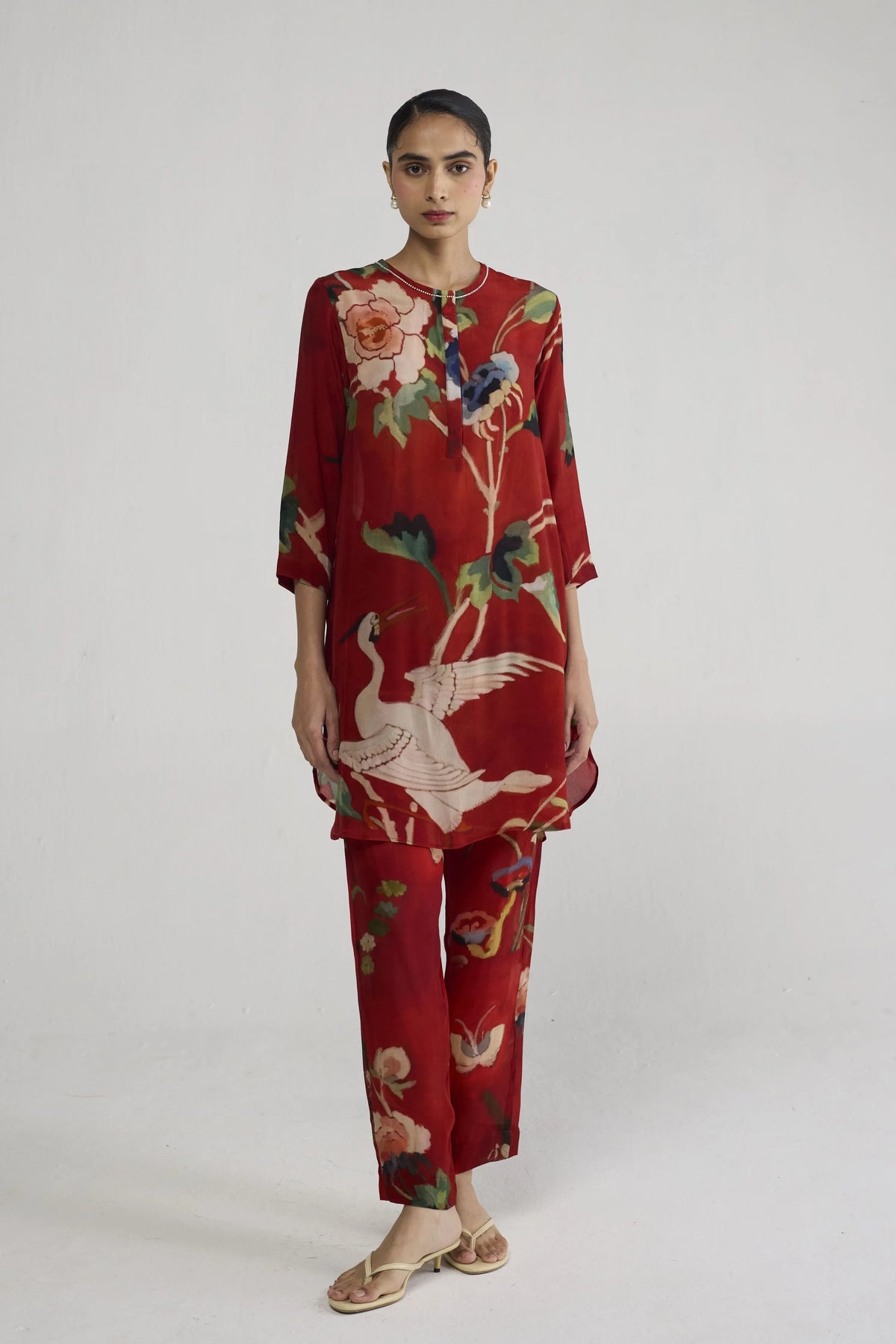 Bara Crepe Short Kurta Set