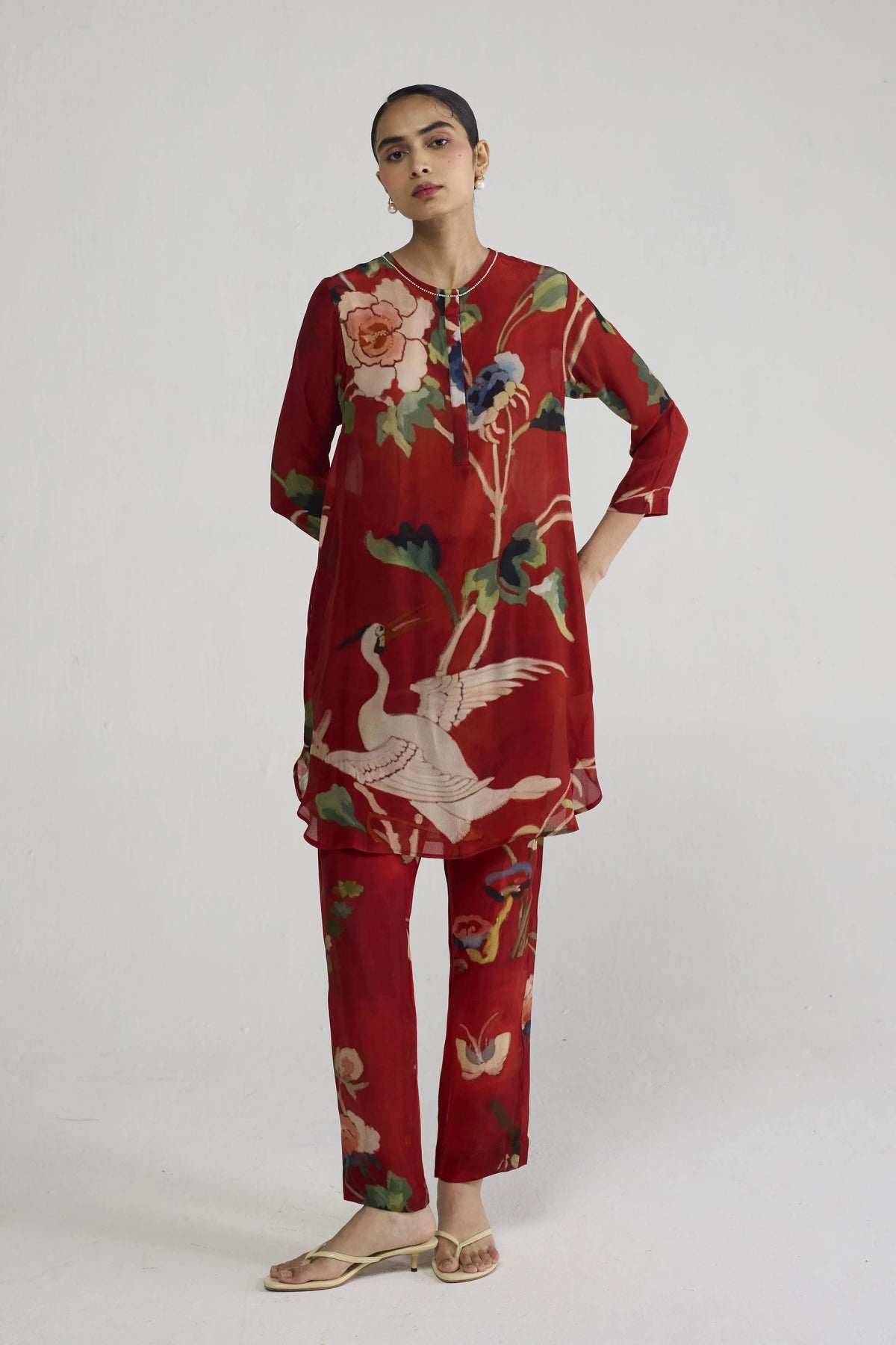 Bara Crepe Short Kurta Set