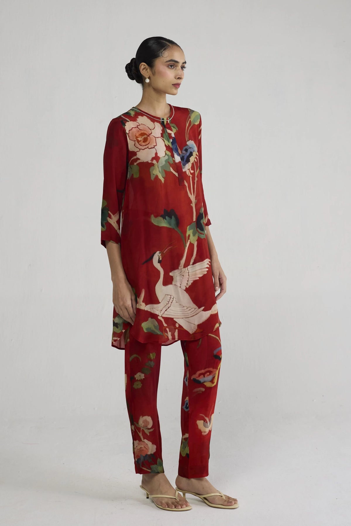 Bara Crepe Short Kurta Set