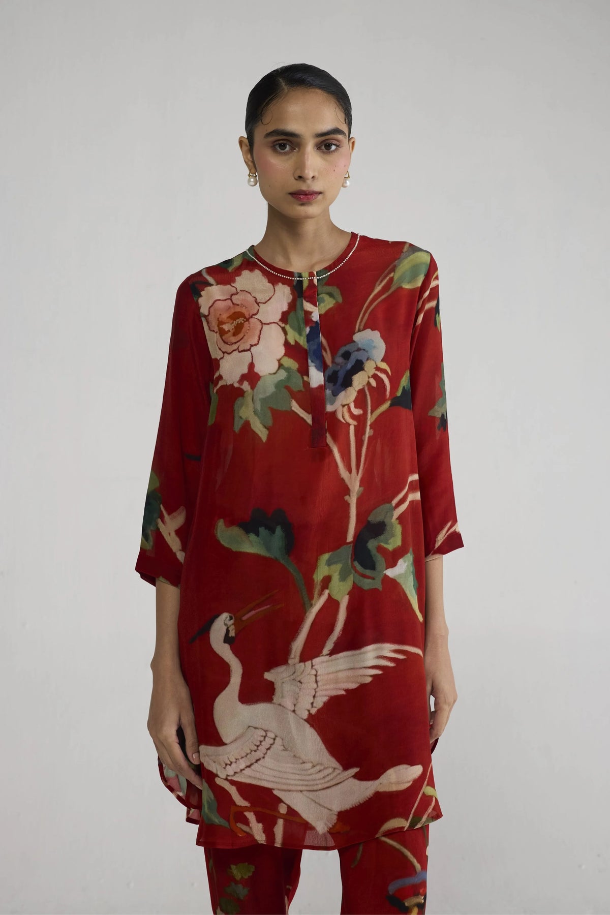 Bara Crepe Short Kurta Set
