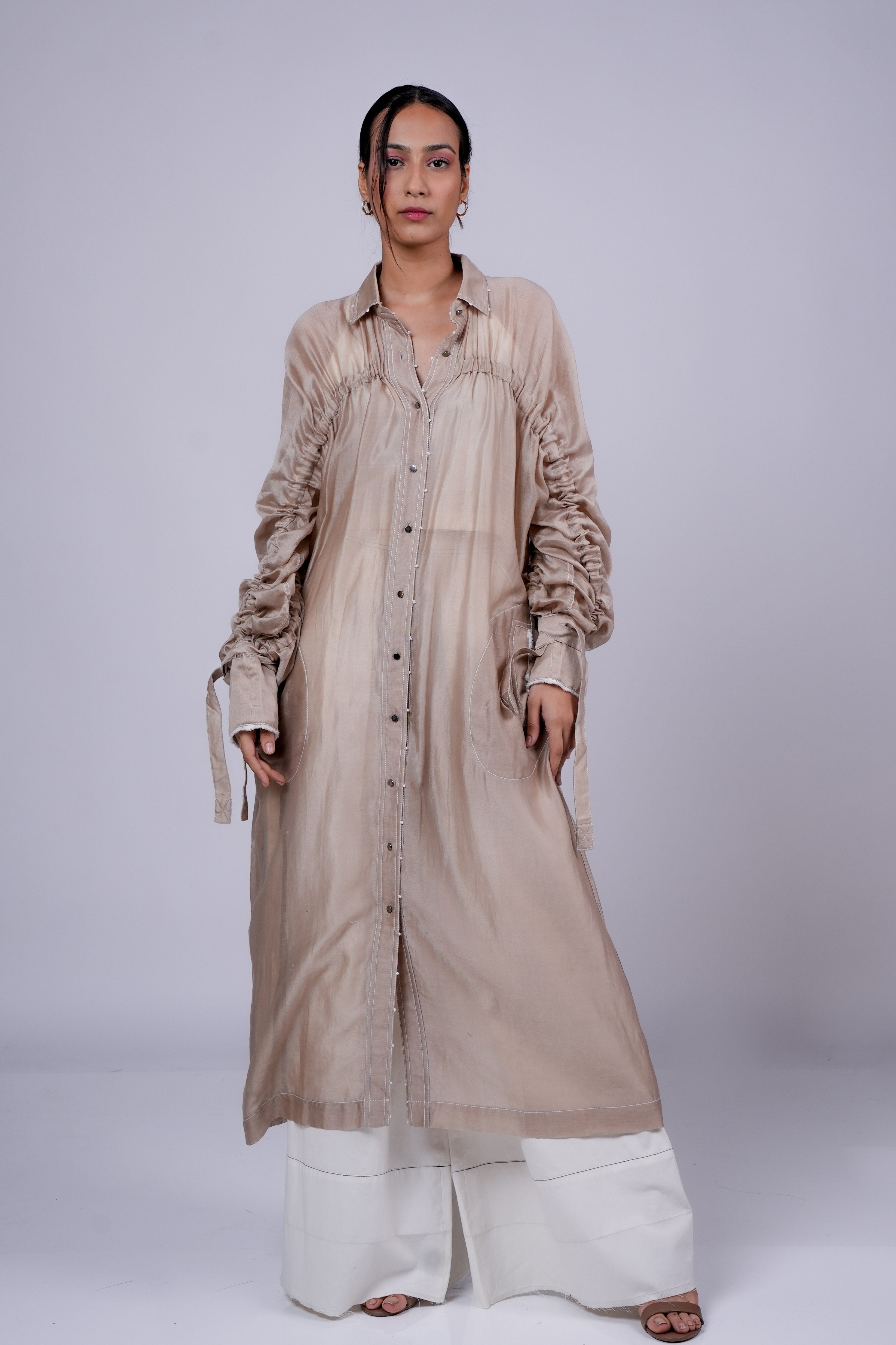 Beige Robe With Inner