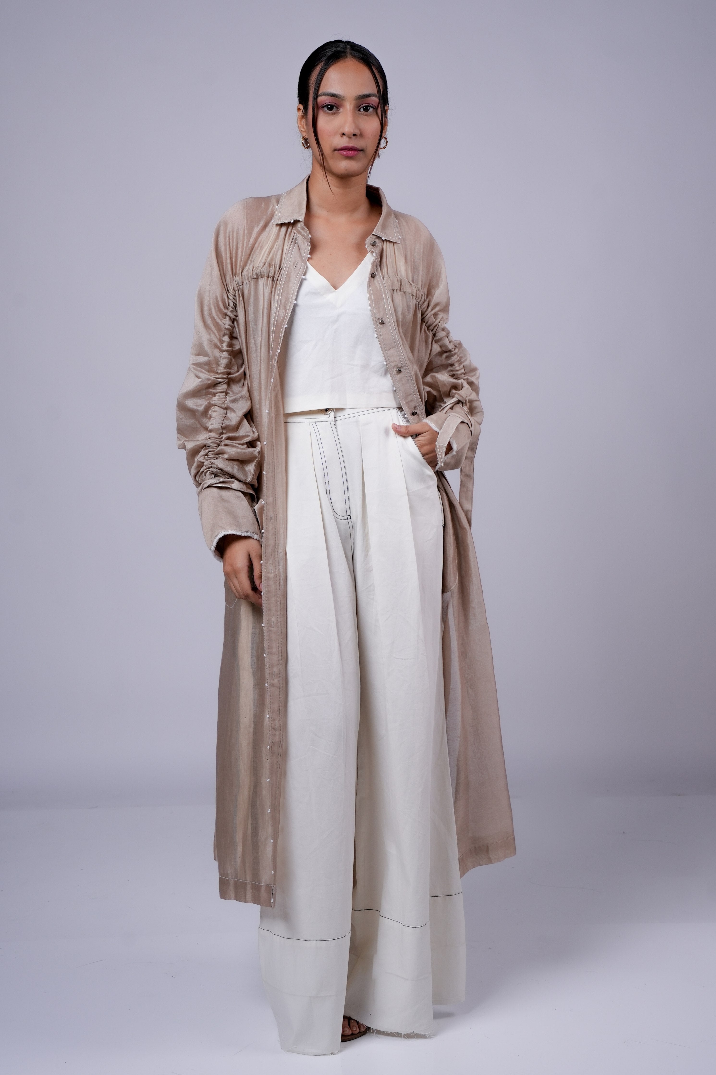 Beige Robe With Inner