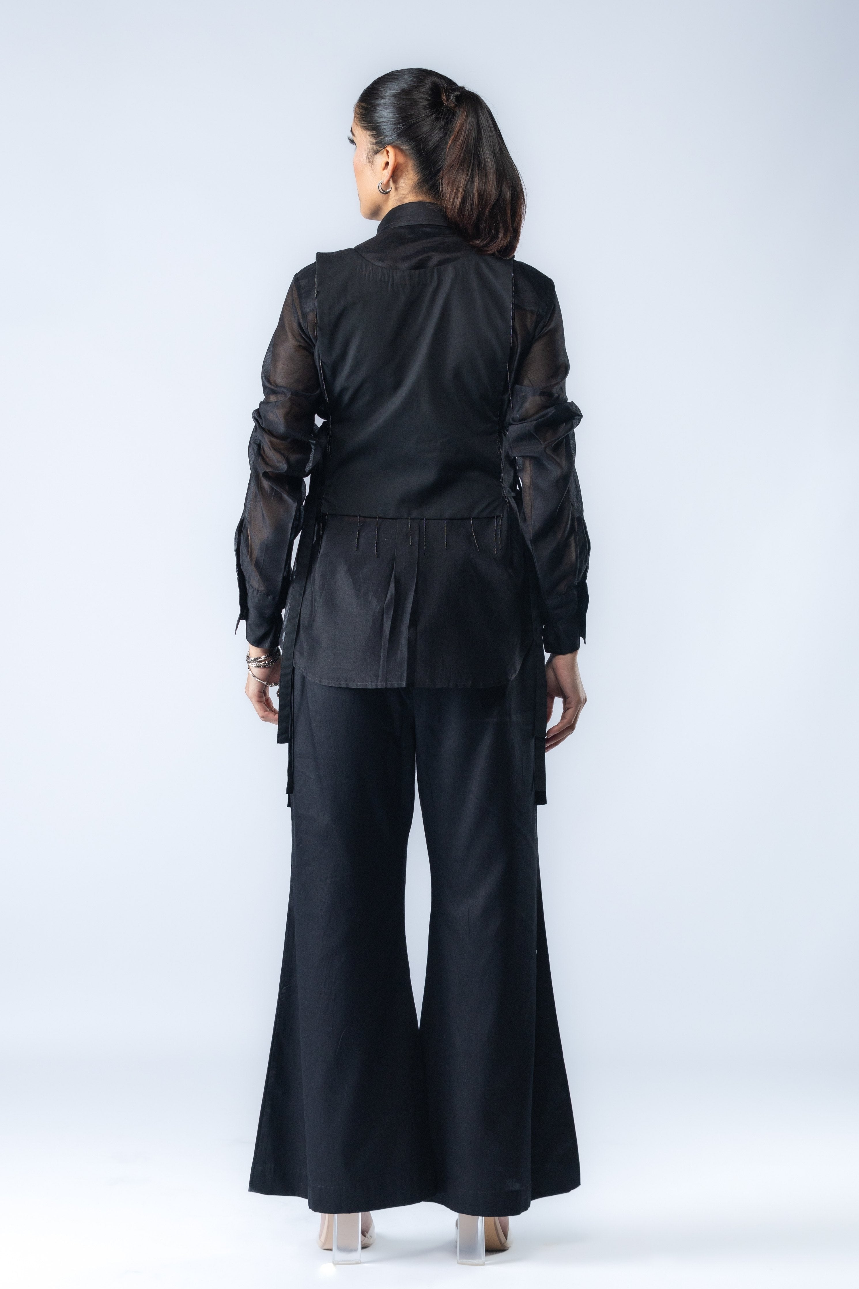 Black Hand Embroidered Co-Ord Set