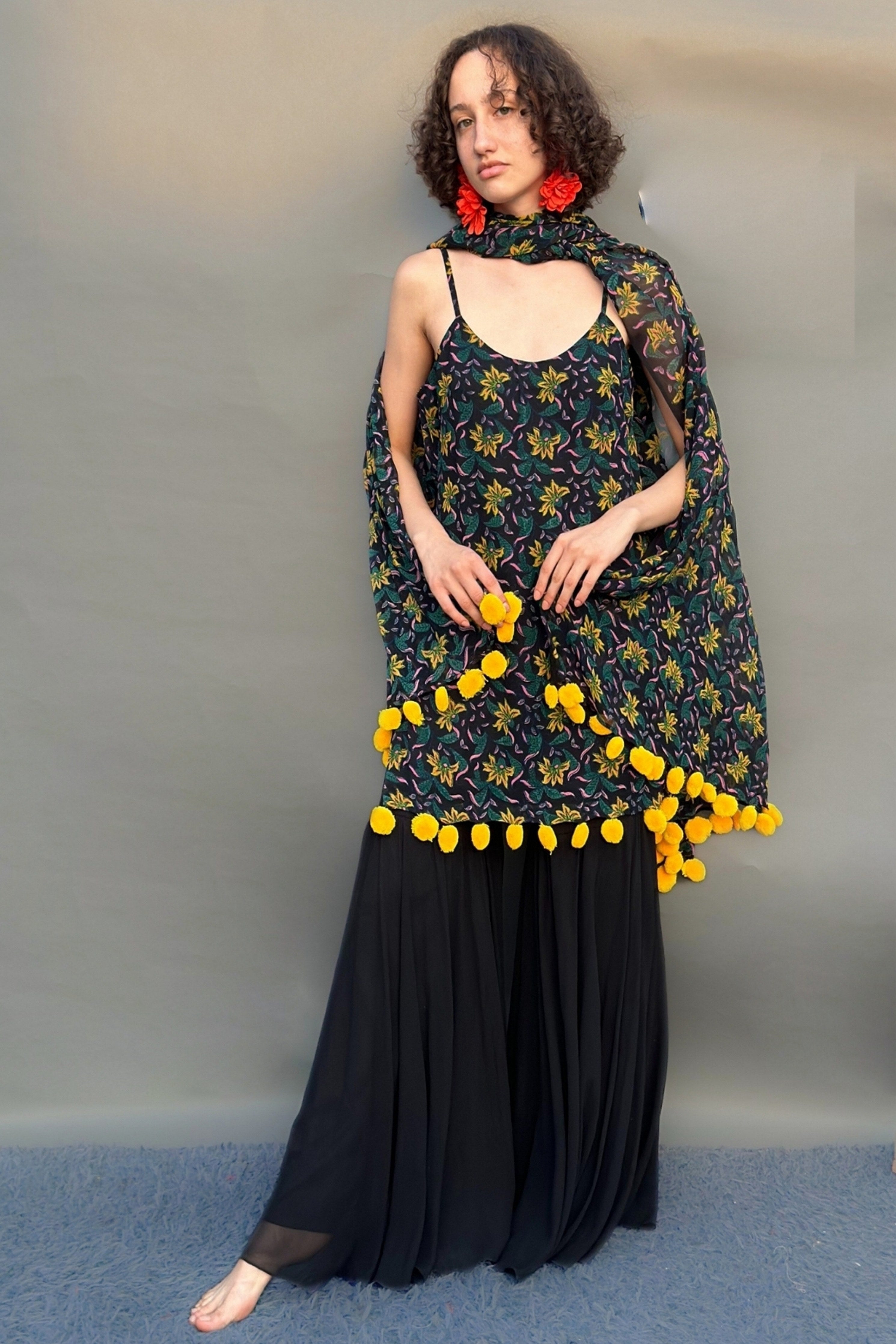 Black Sharara Set