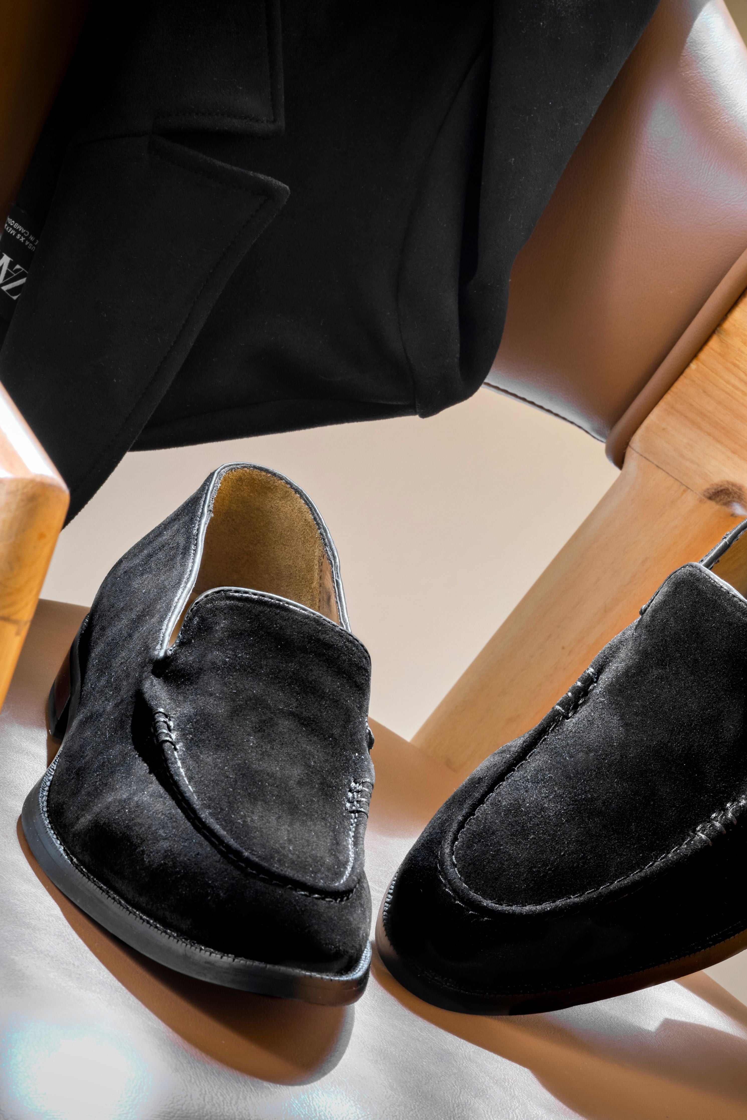 Black Signature Slip Ons