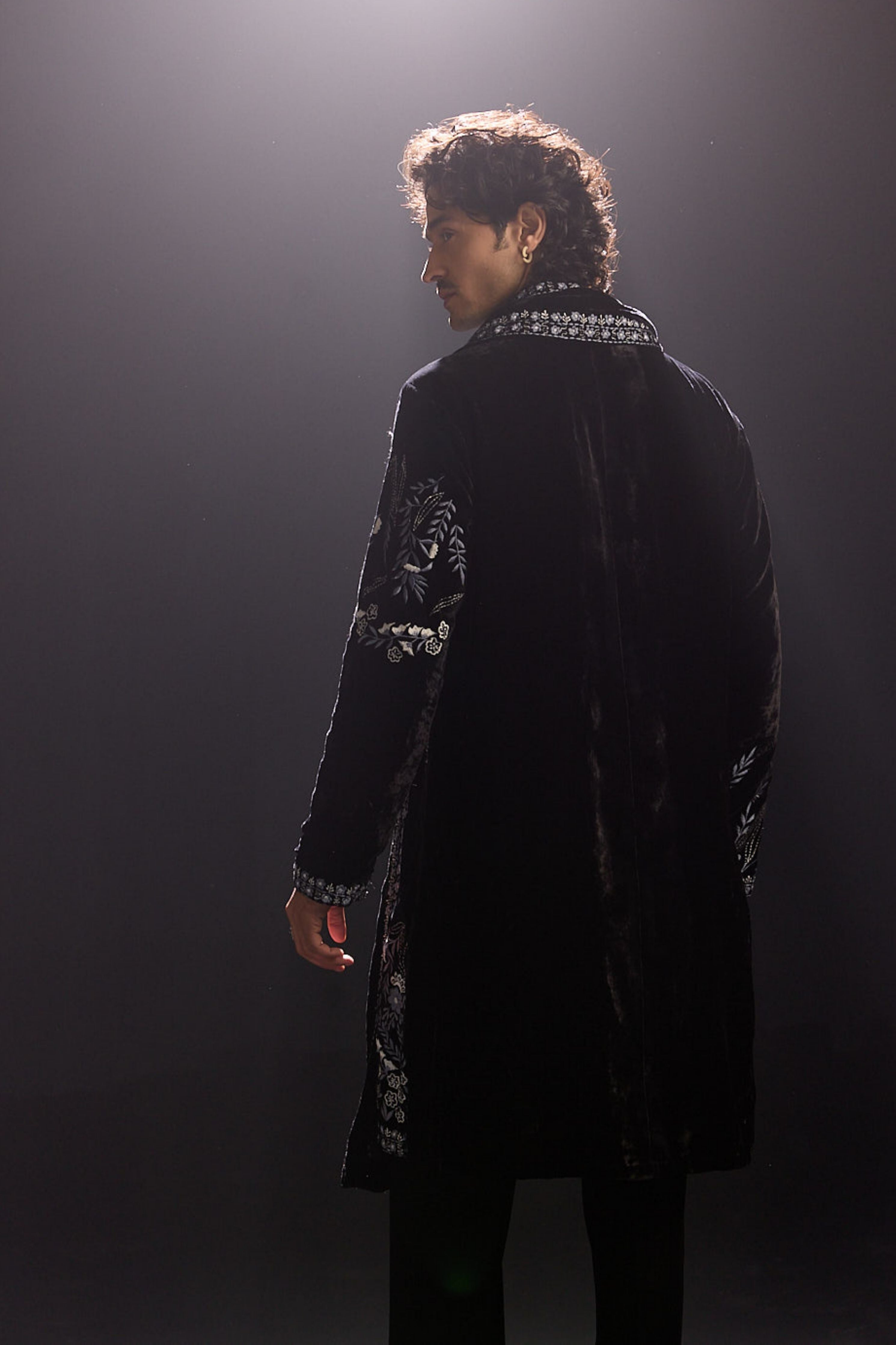 Black Velvet Kurta Set