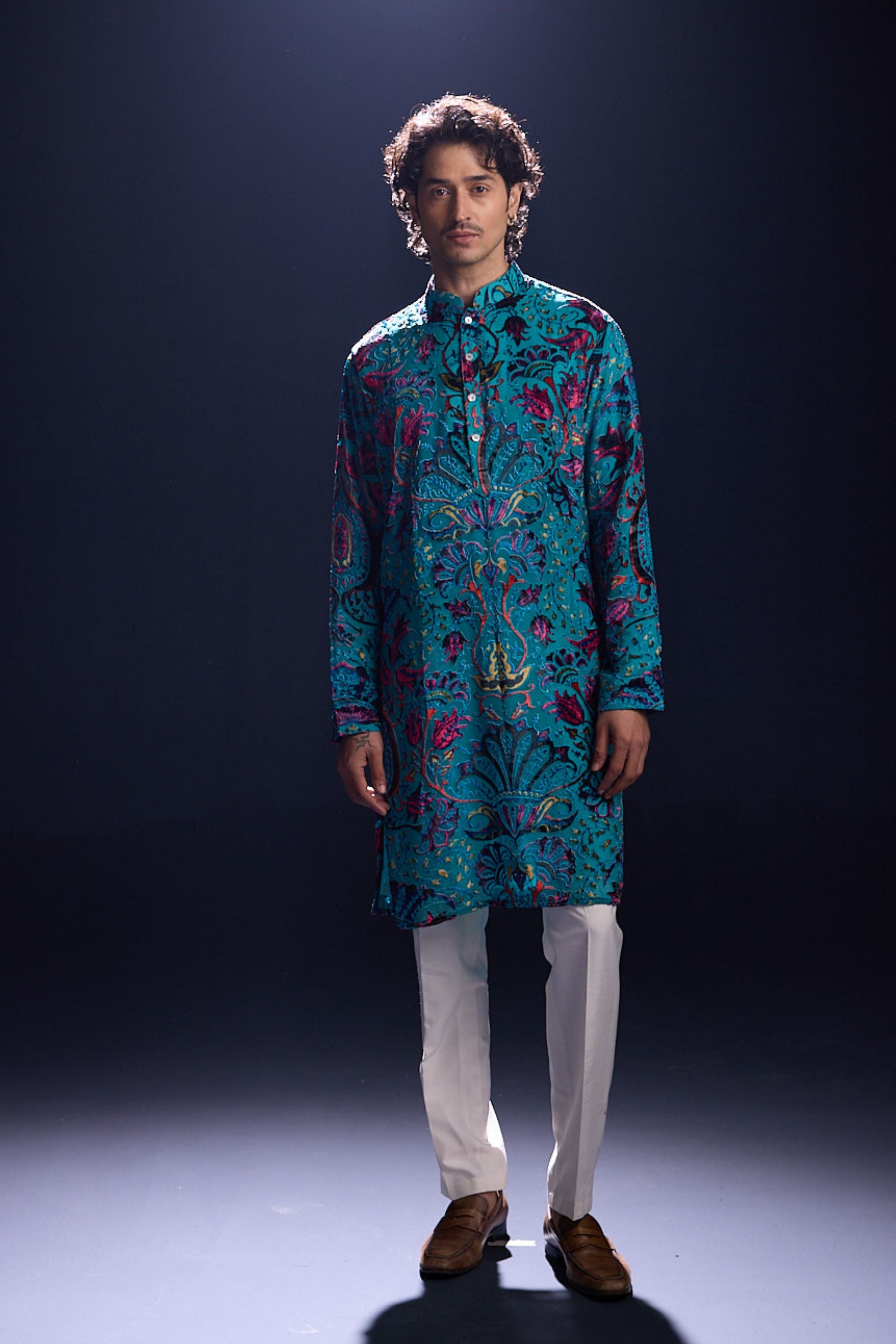 Blue Applique Kurta