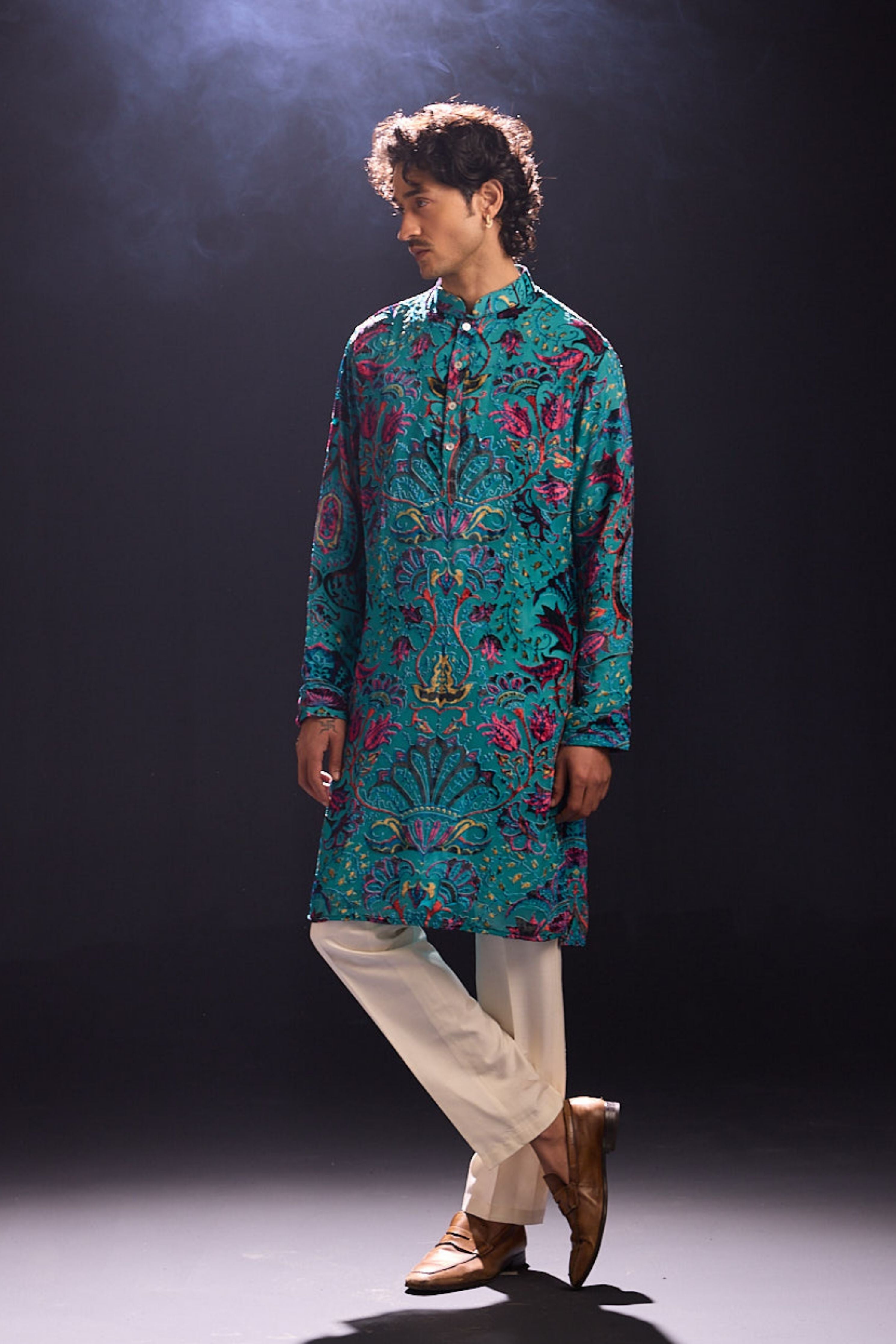 Blue Applique Kurta