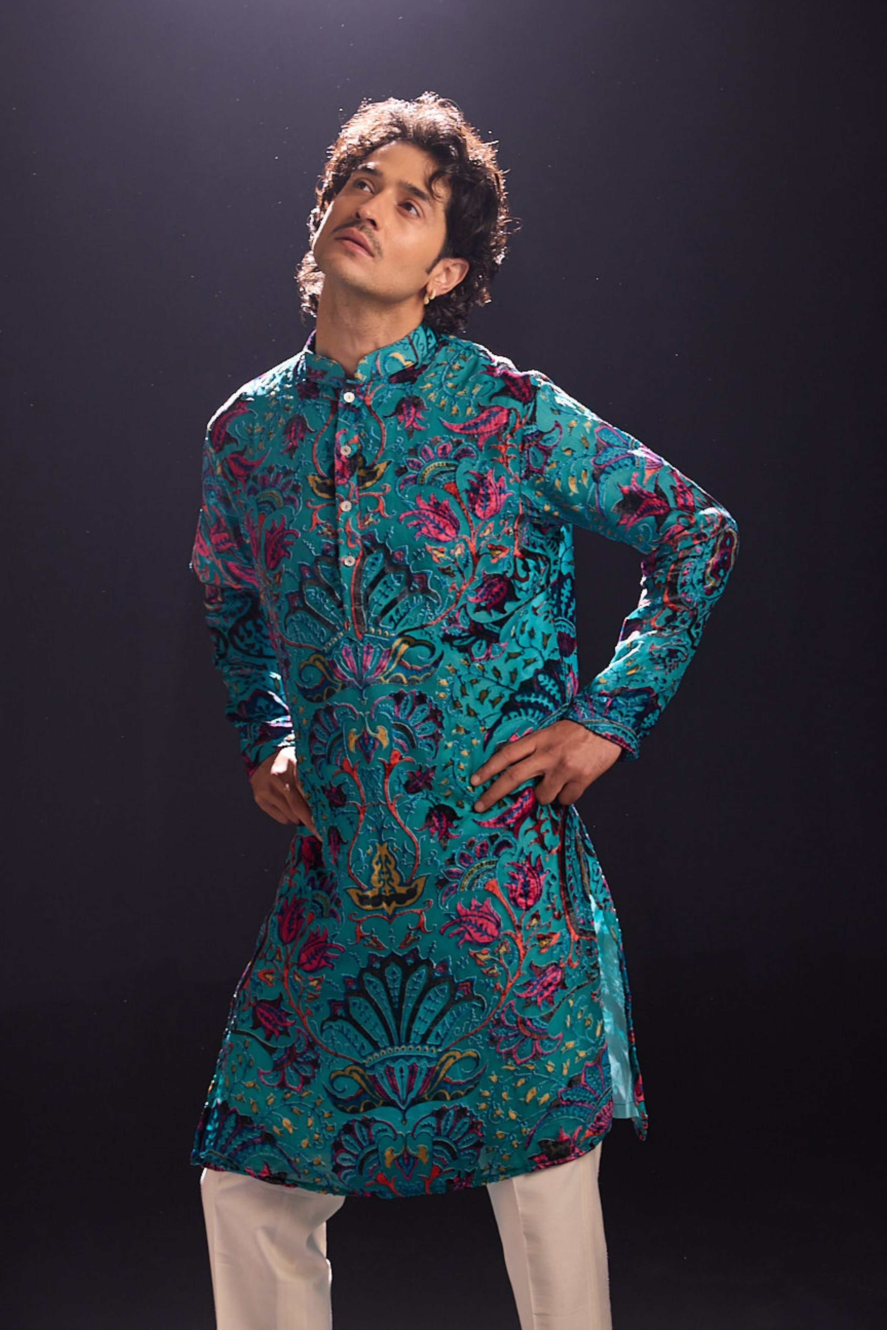 Blue Applique Kurta
