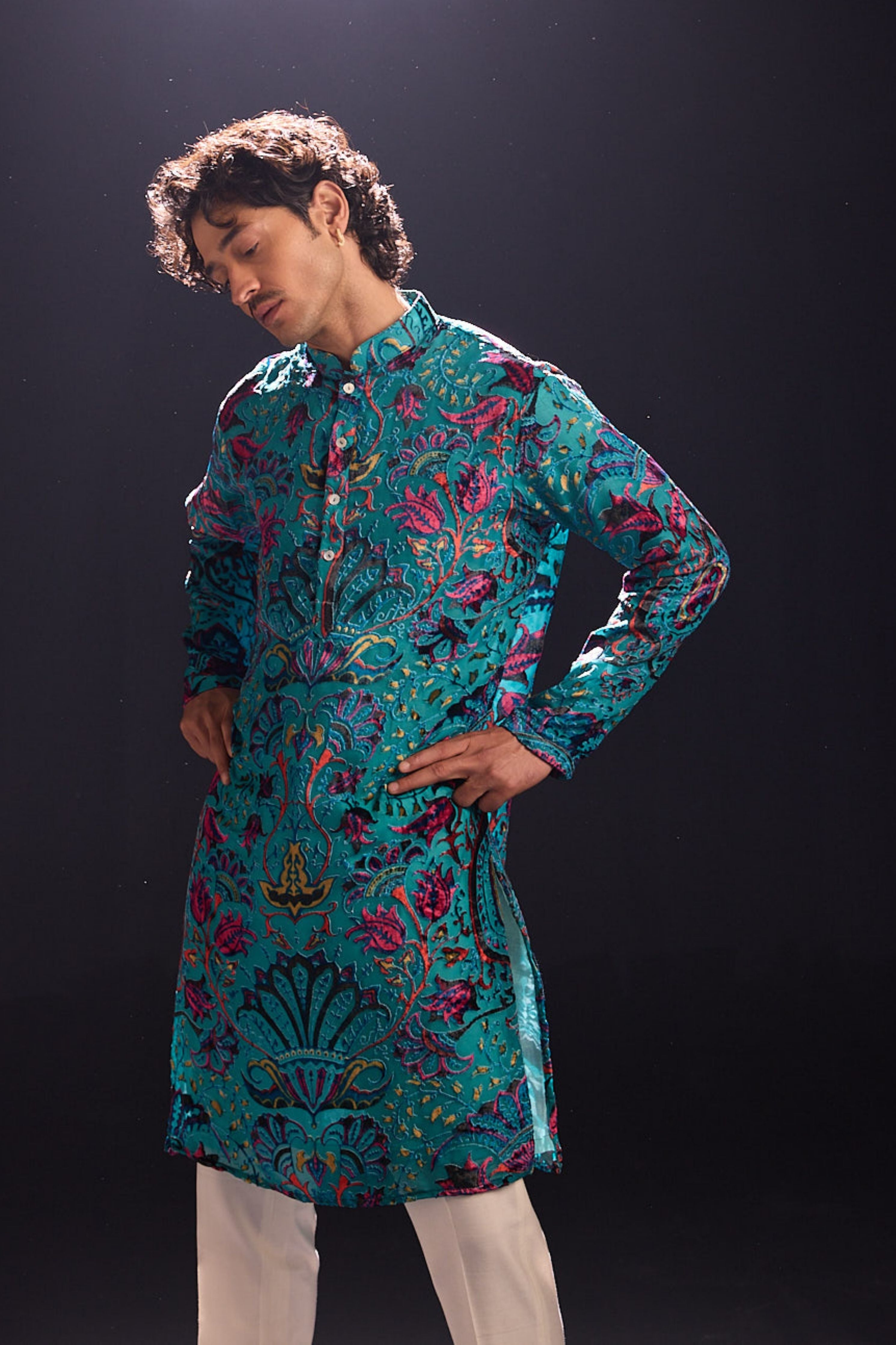 Blue Applique Kurta