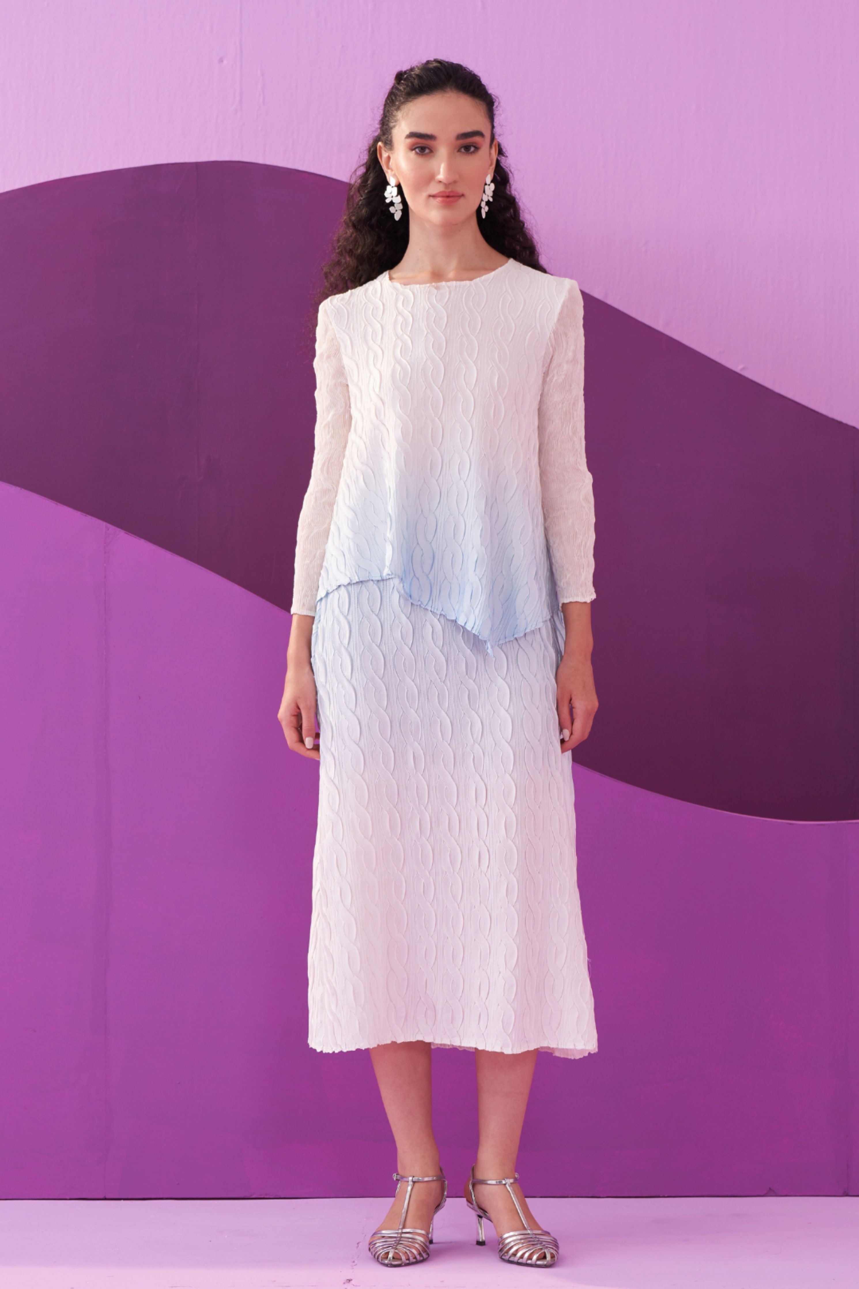 Blue Clarey Skirt Set