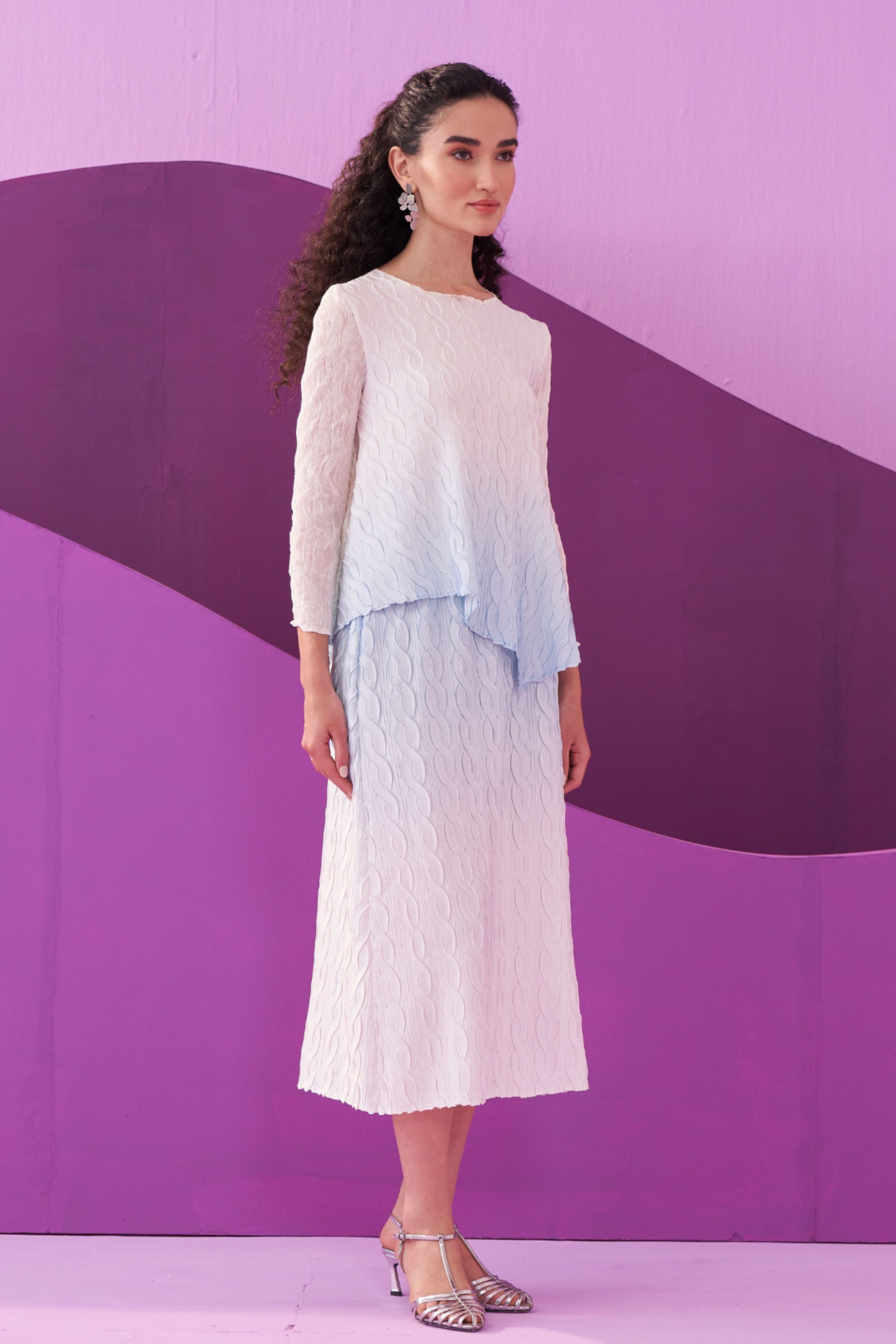 Blue Clarey Skirt Set