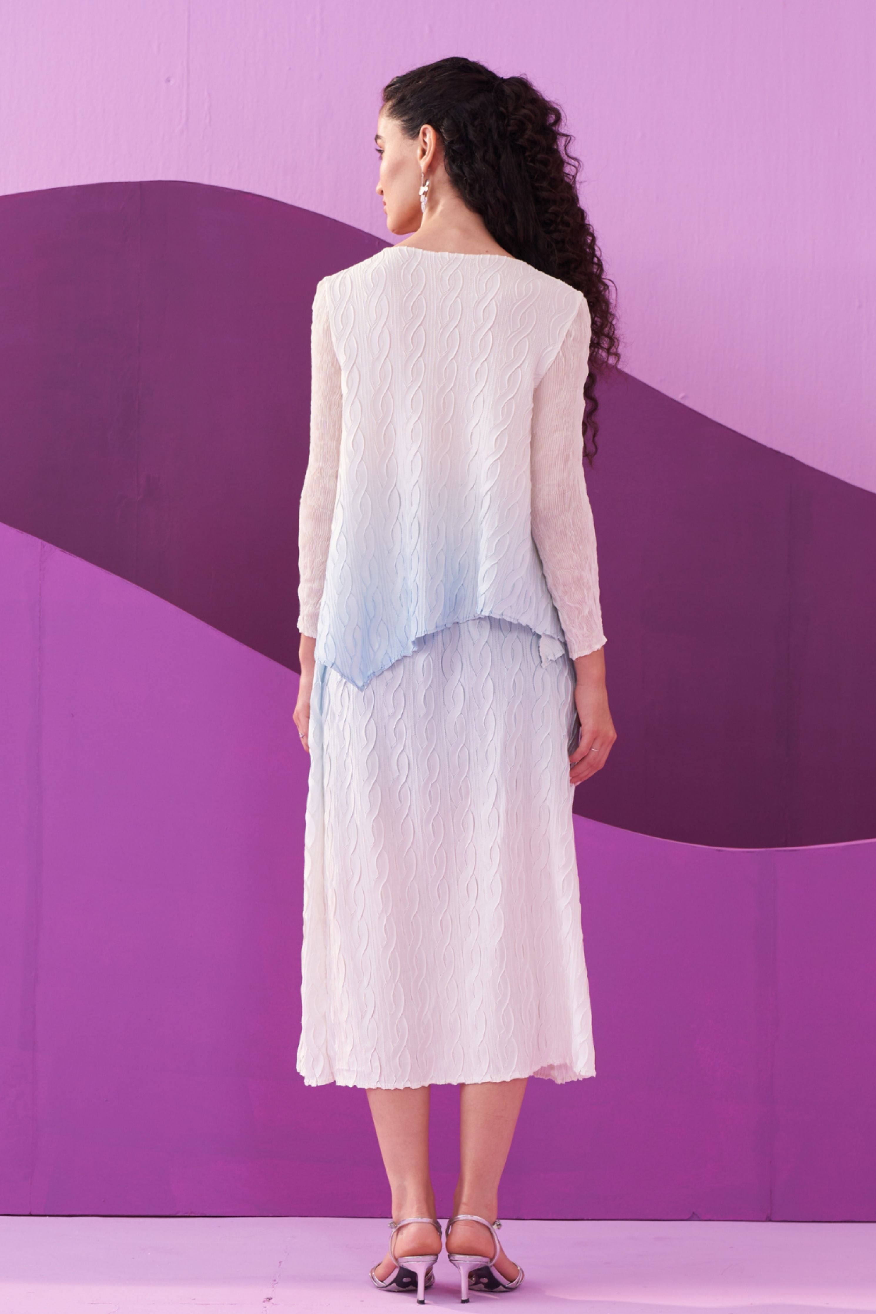 Blue Clarey Skirt Set
