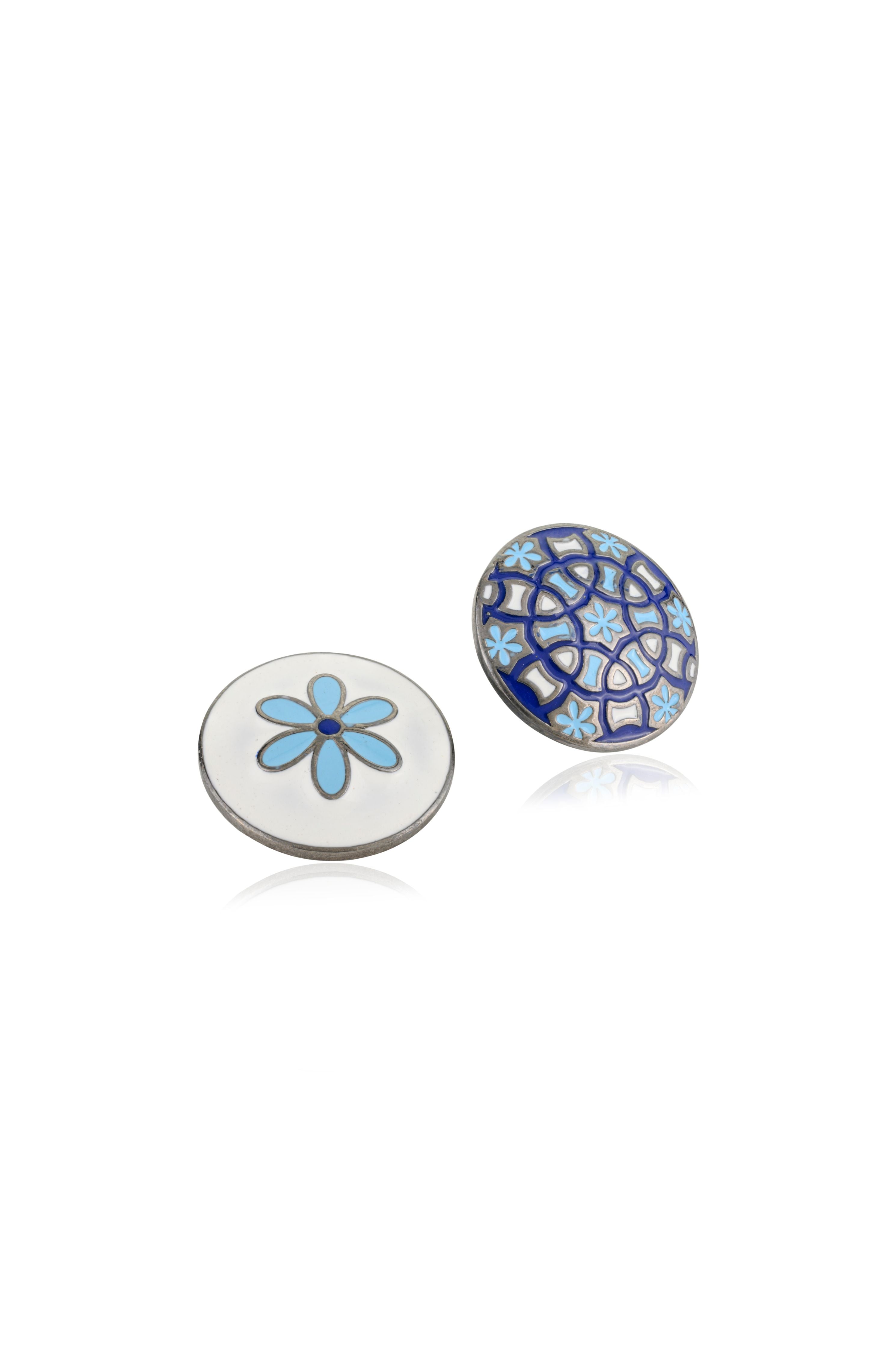 Blue Pottery Button