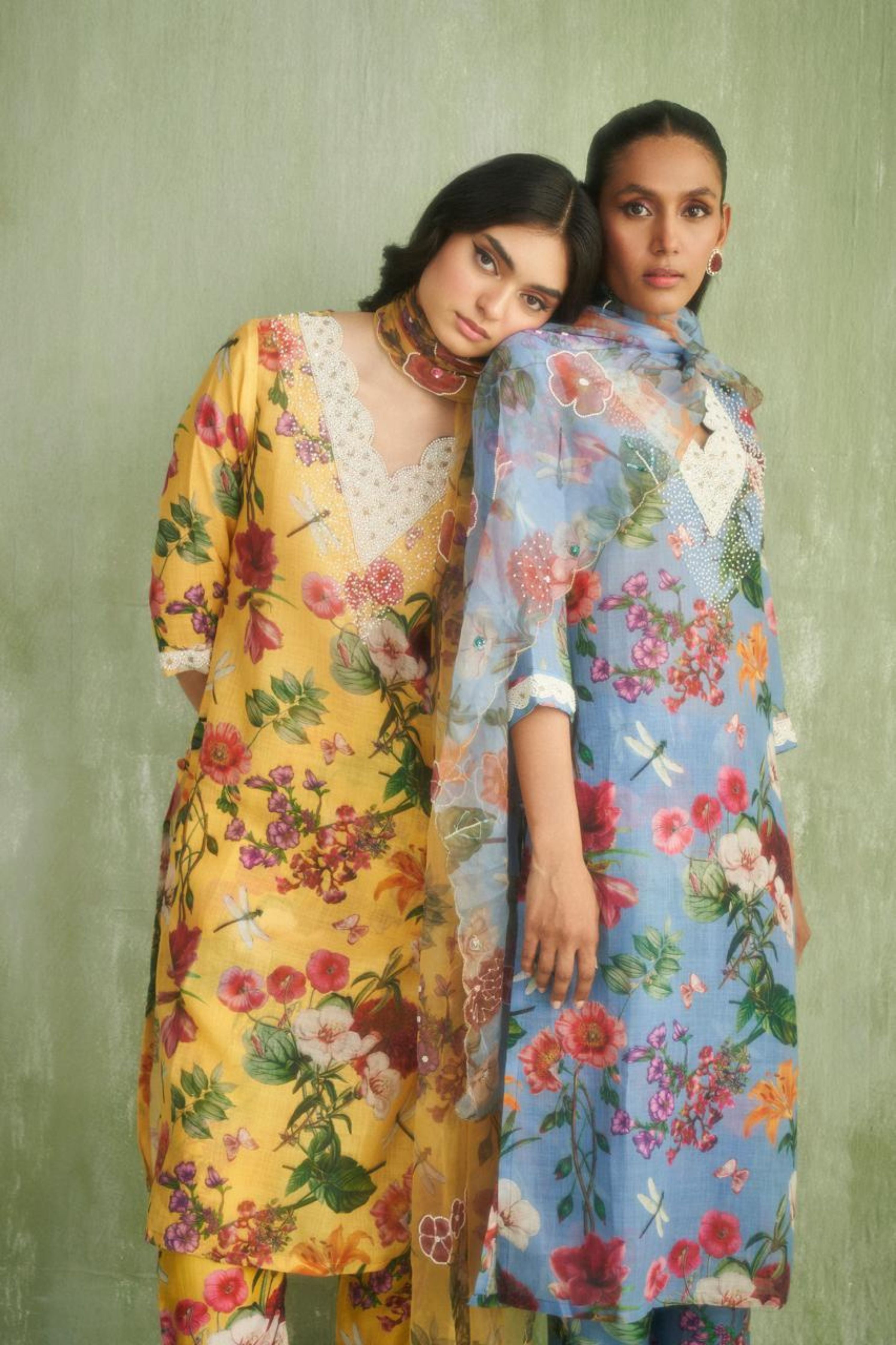 Blue Printed Kurta Set
