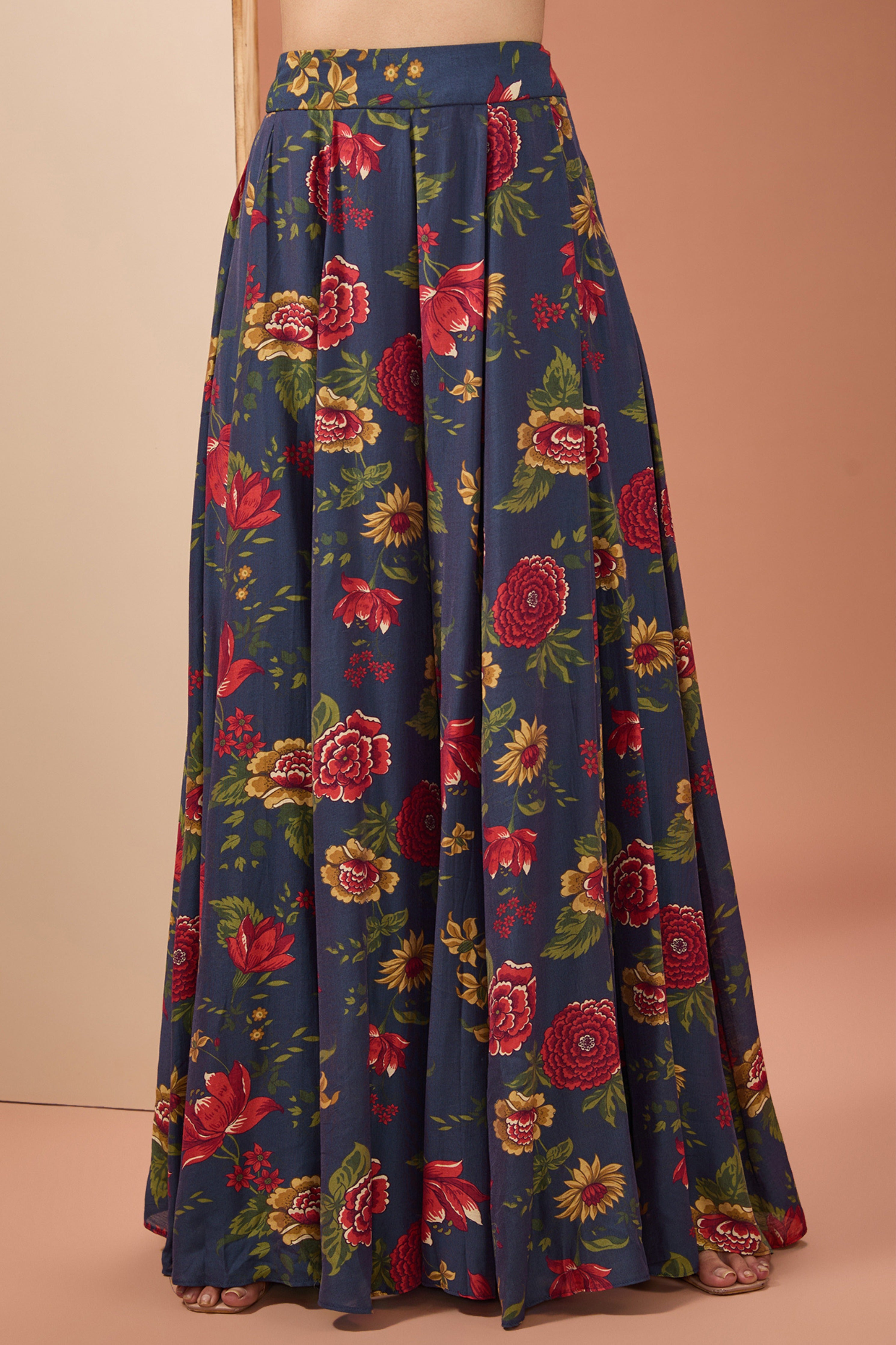 Blue Printed Sharara Set