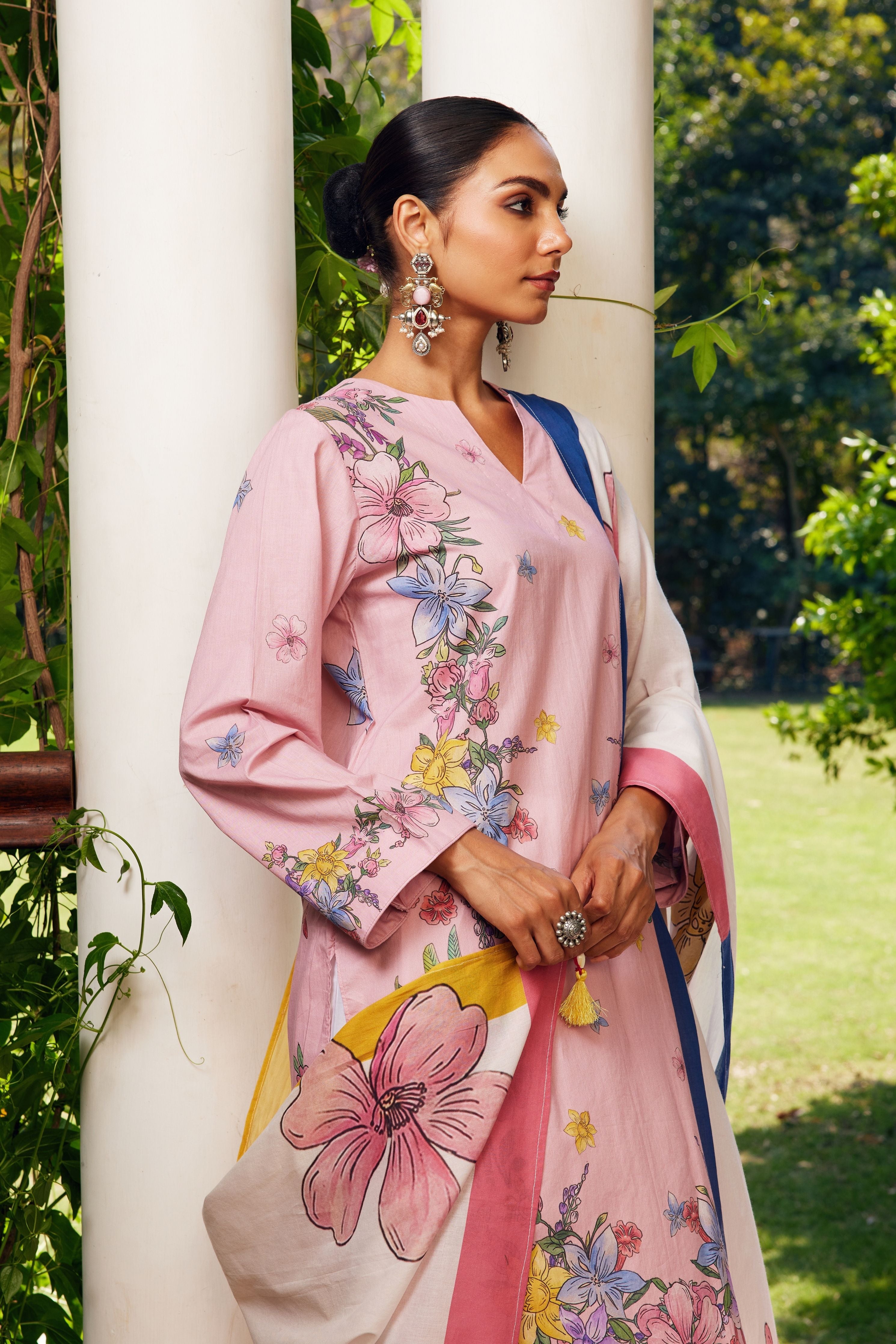 Blush Pink Gulzaar Short Kurta Set